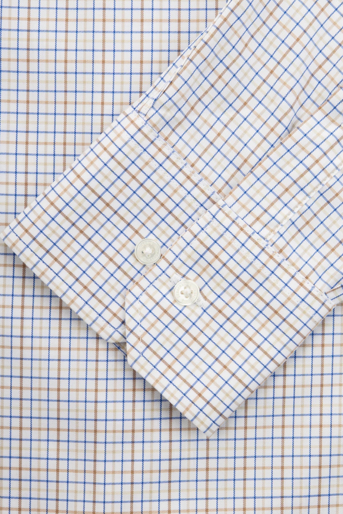 Checked Off-White & Light Blue Smart Casual Shirt - 3
