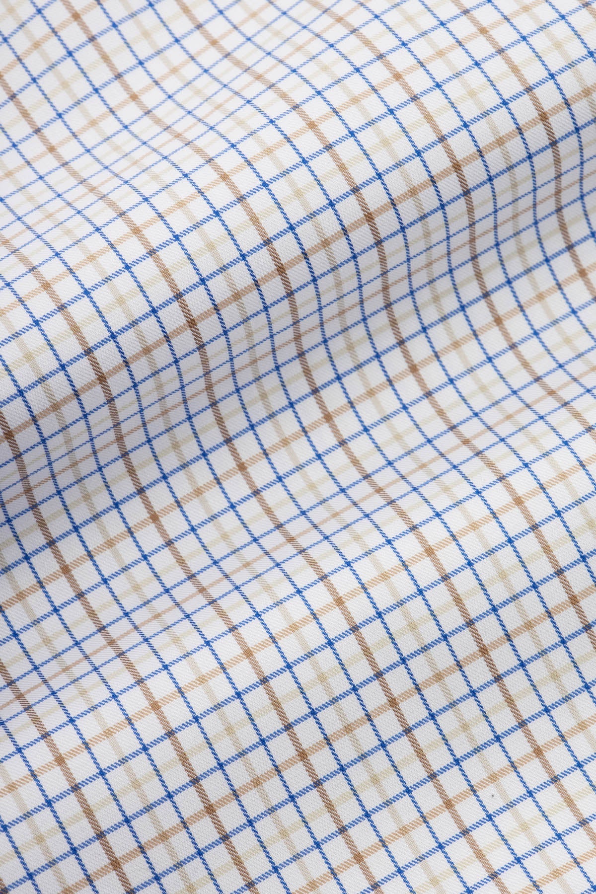 Checked Off-White & Light Blue Smart Casual Shirt - 4