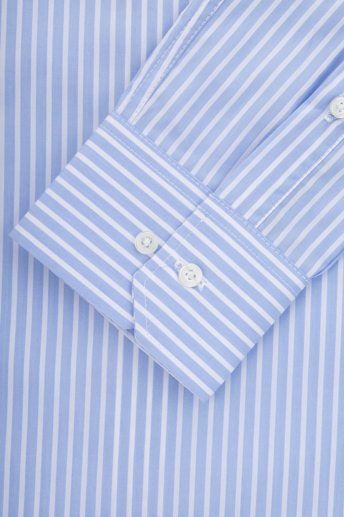 Striped Light Blue & White Smart Casual Shirt - 4
