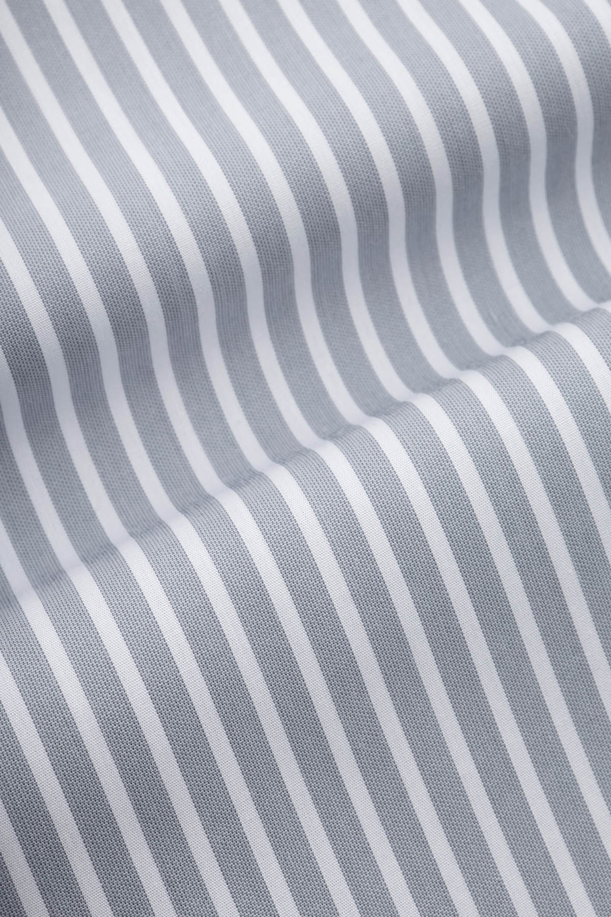 Striped Light Gray & White Smart Casual Shirt - 3