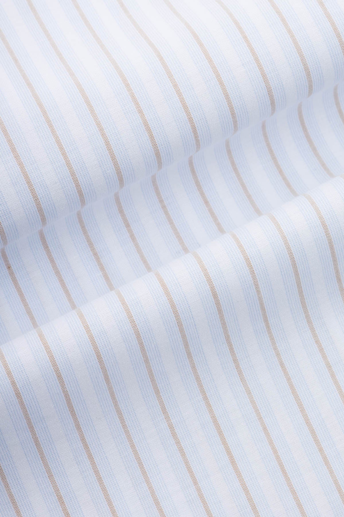 Striped White & Light Blue & Light Beige Smart Casual Shirt - 3