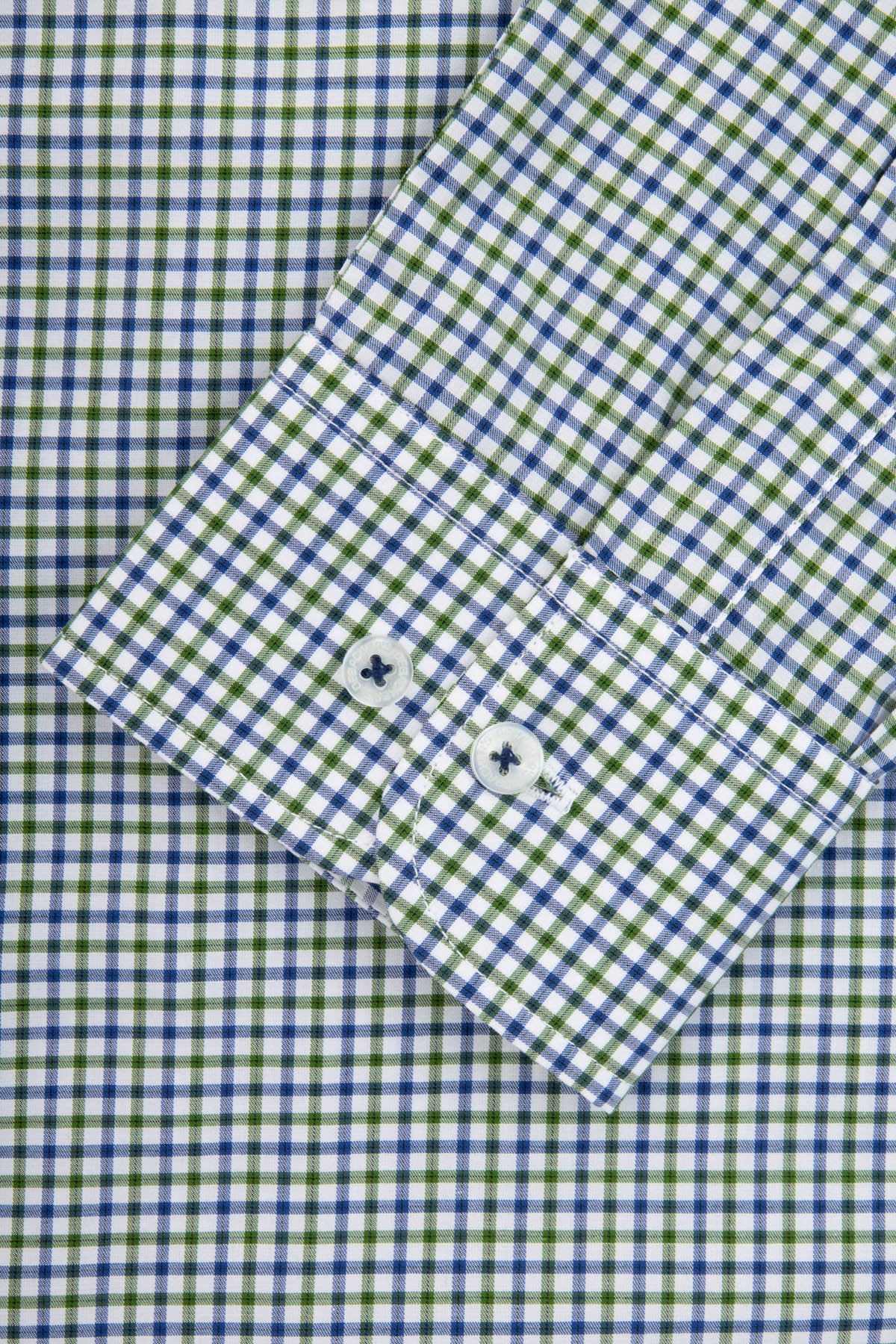 Checked White & Light Green Smart Casual Shirt - 3