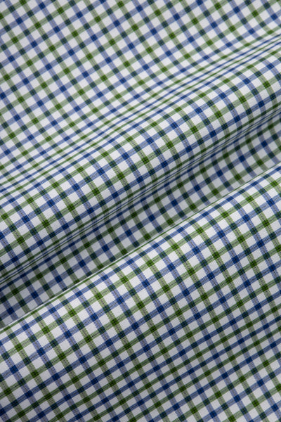 Checked White & Light Green Smart Casual Shirt