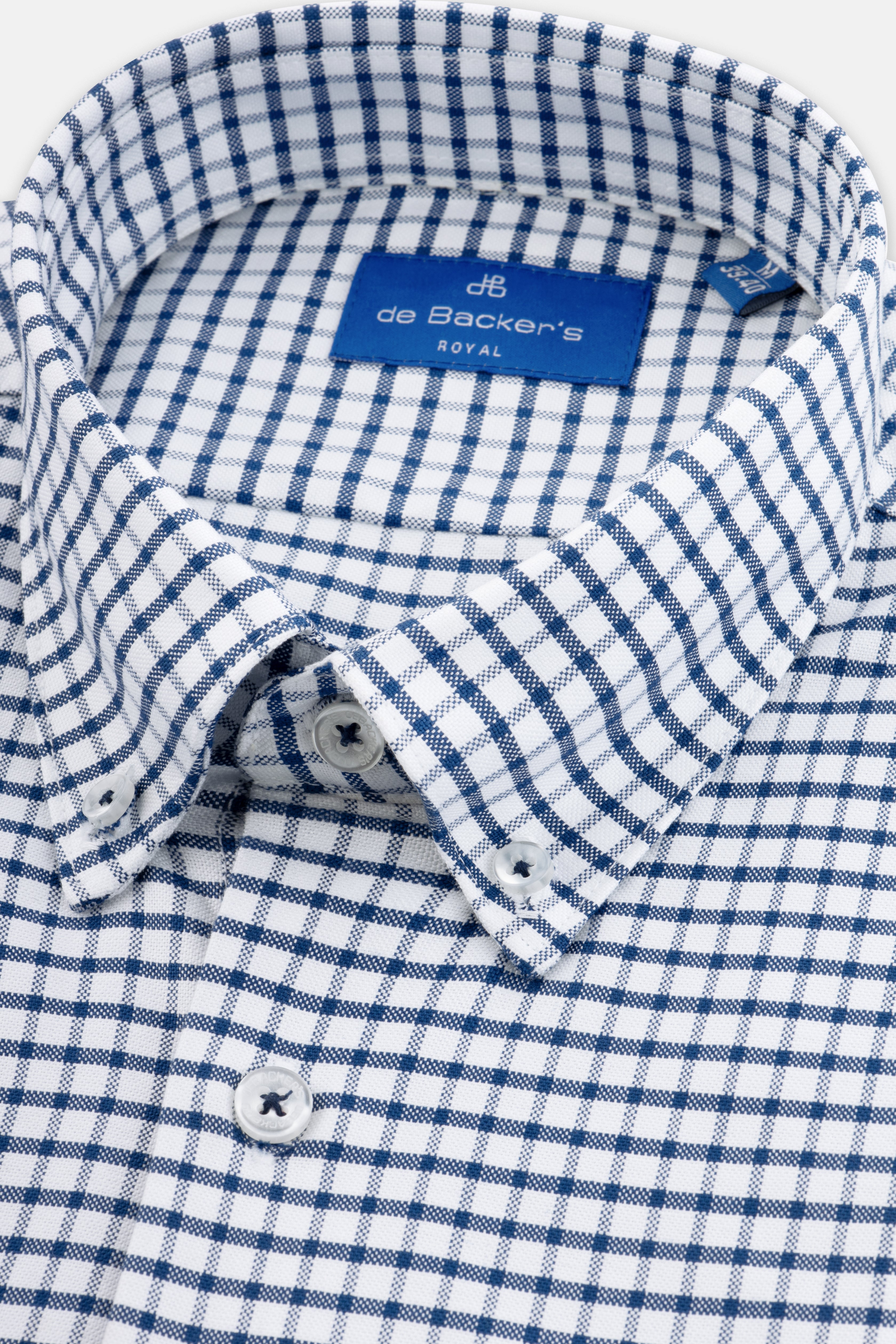 Checked White & Navy Casual Shirt - 2
