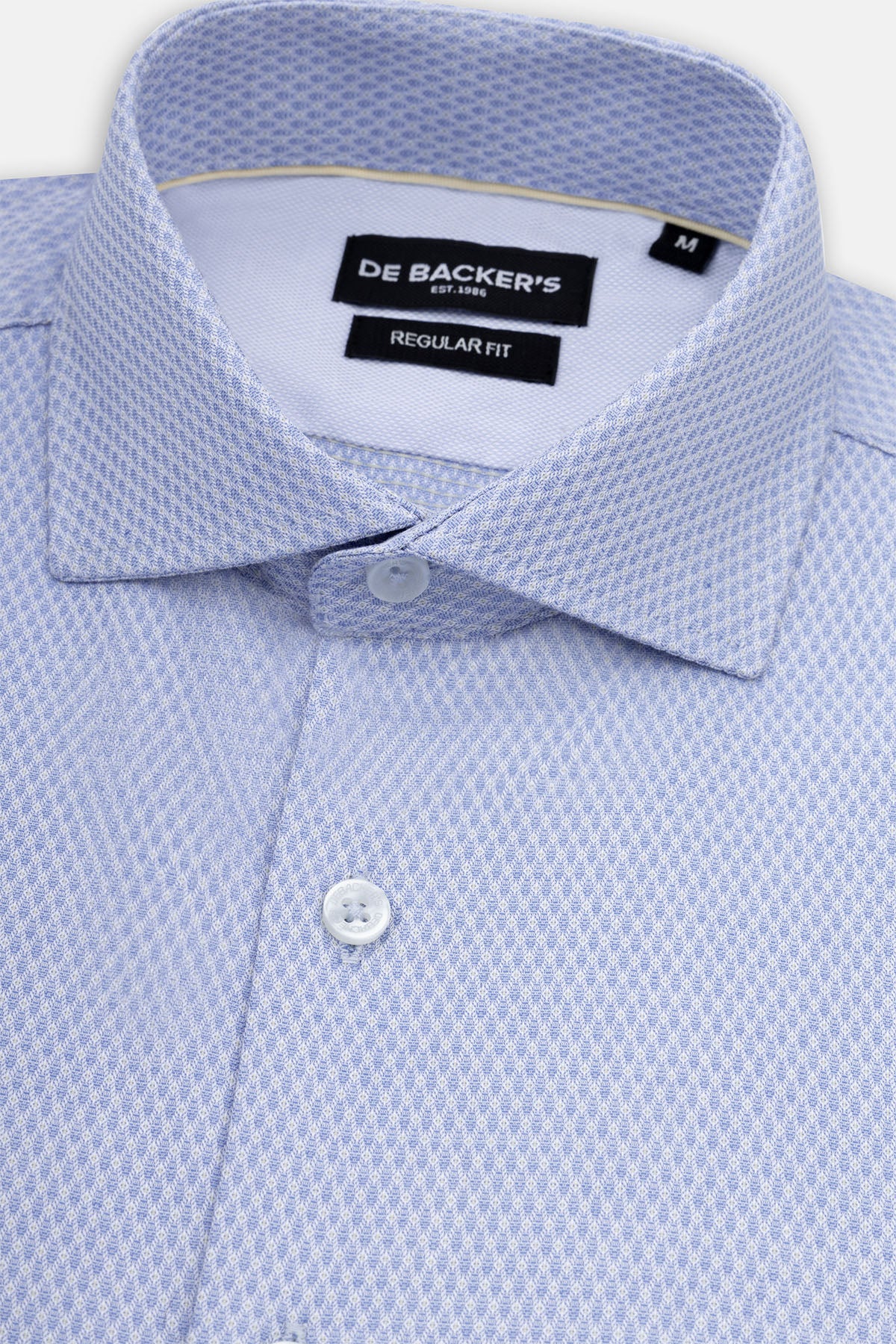 Jacquard Light Blue Smart Casual Shirt - 2