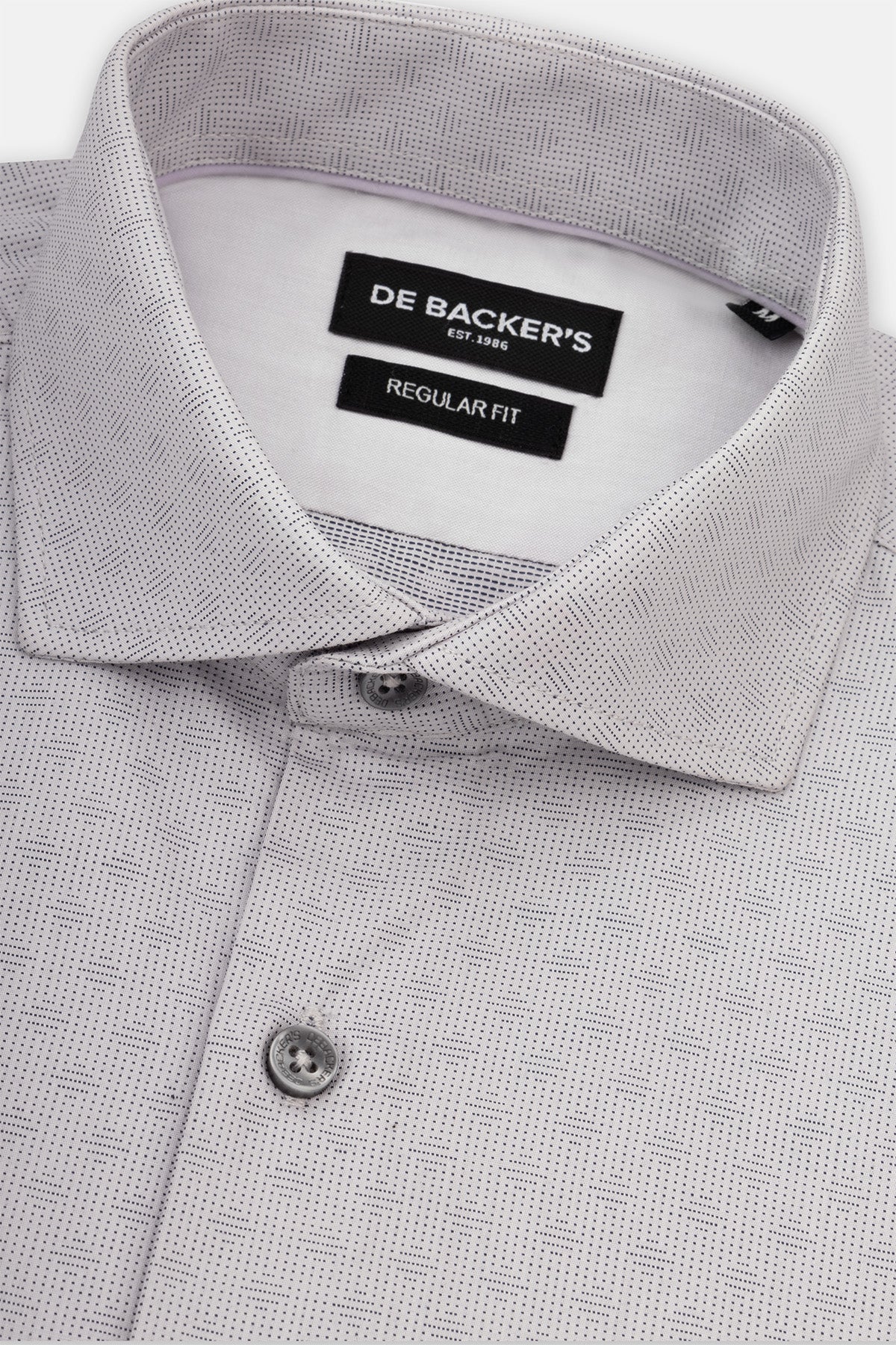 Jacquard Light Gray Smart Casual Shirt - 2