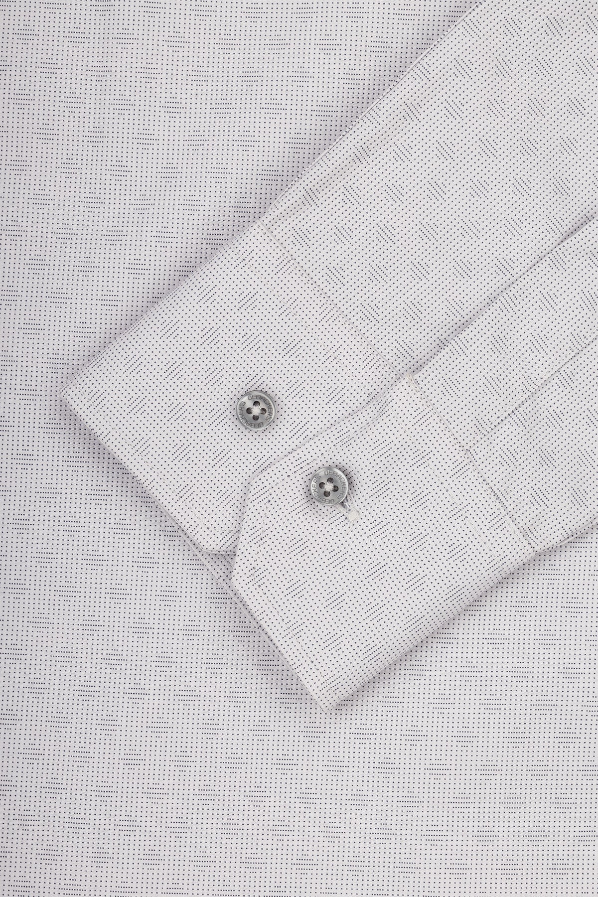 Jacquard Light Gray Smart Casual Shirt - 3