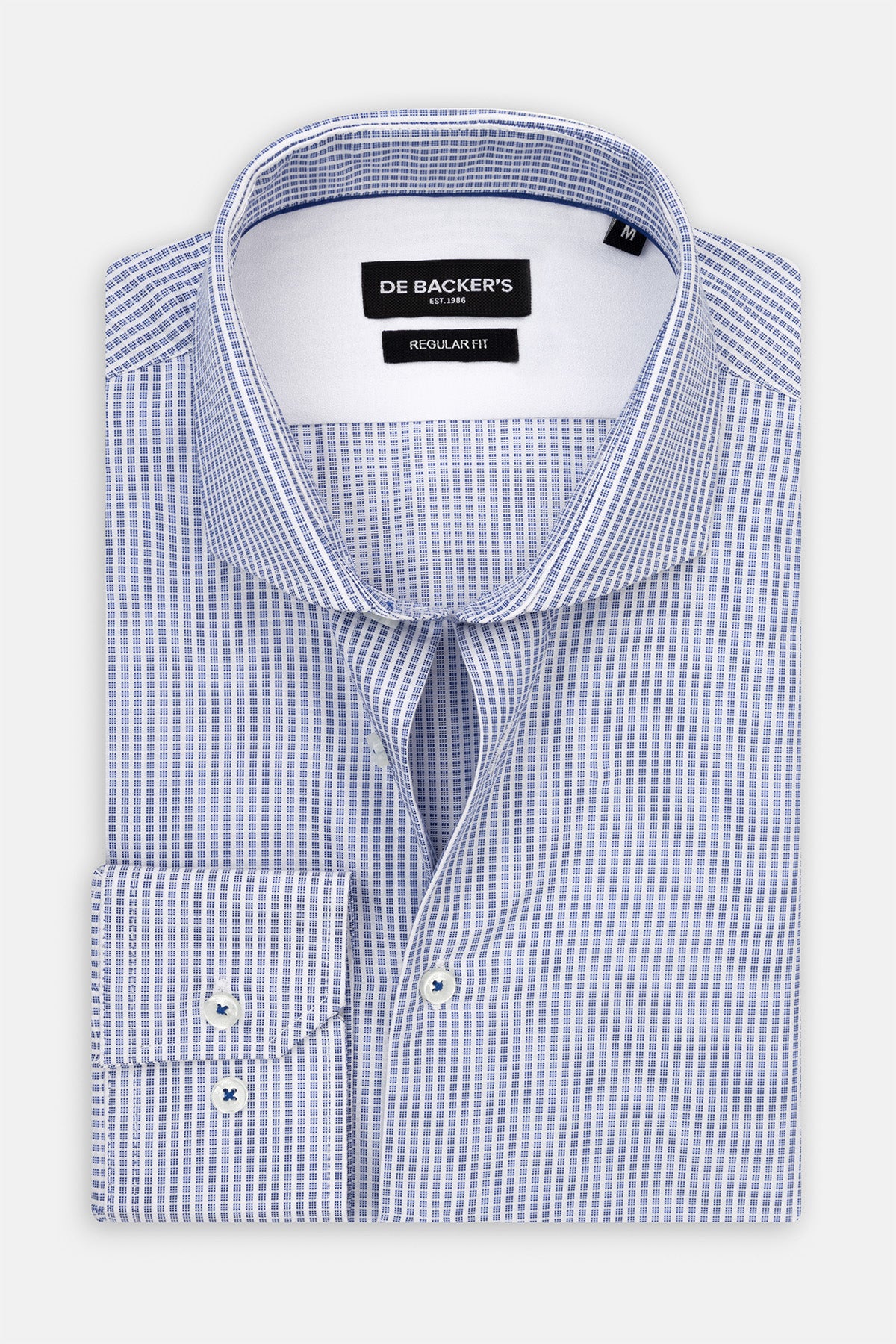 Patterned Blue Smart Casual Shirt - 1