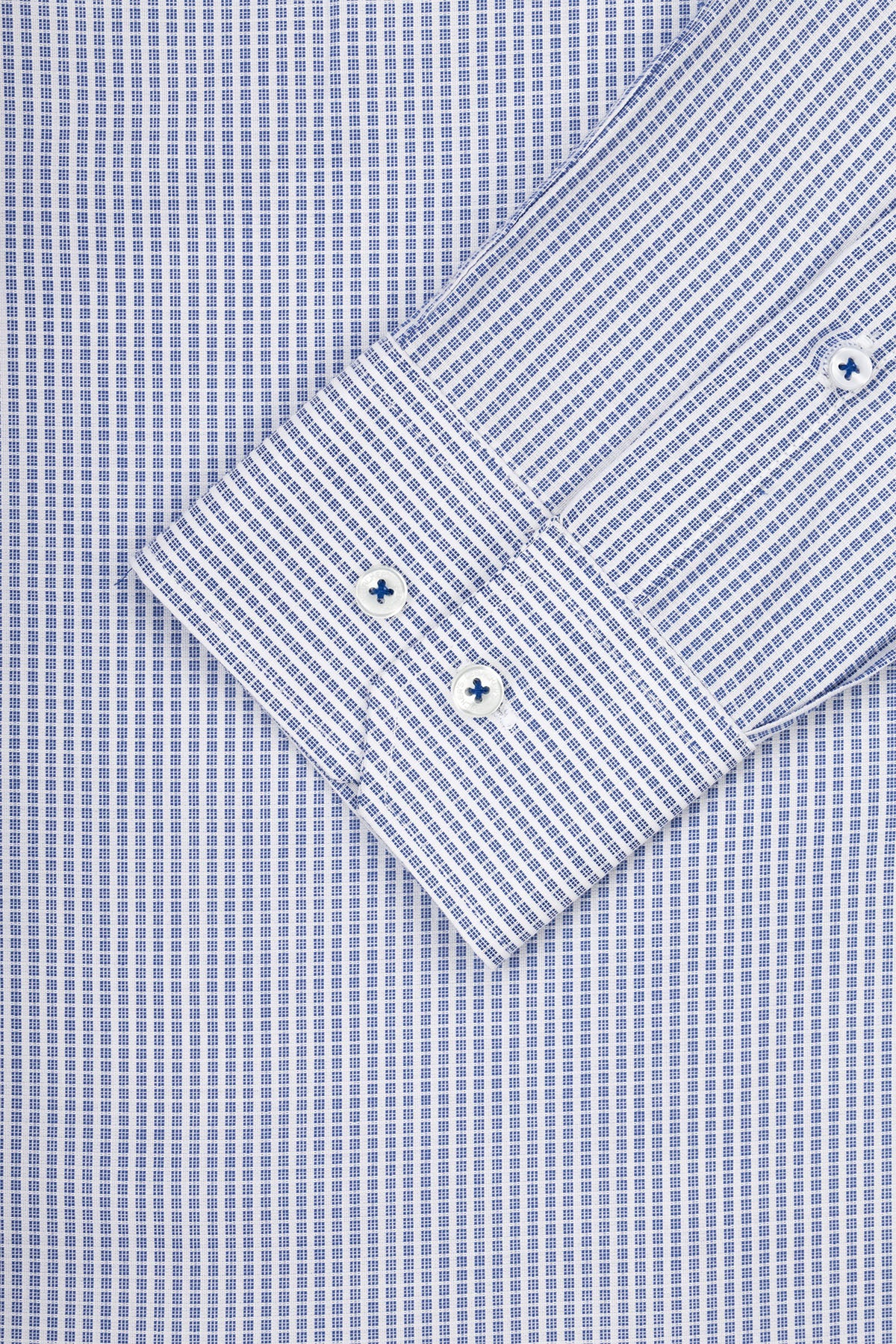 Patterned Blue Smart Casual Shirt - 3
