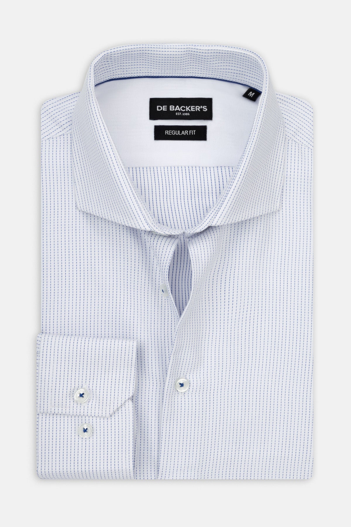 Jacquard Light Blue Smart Casual Shirt - 1