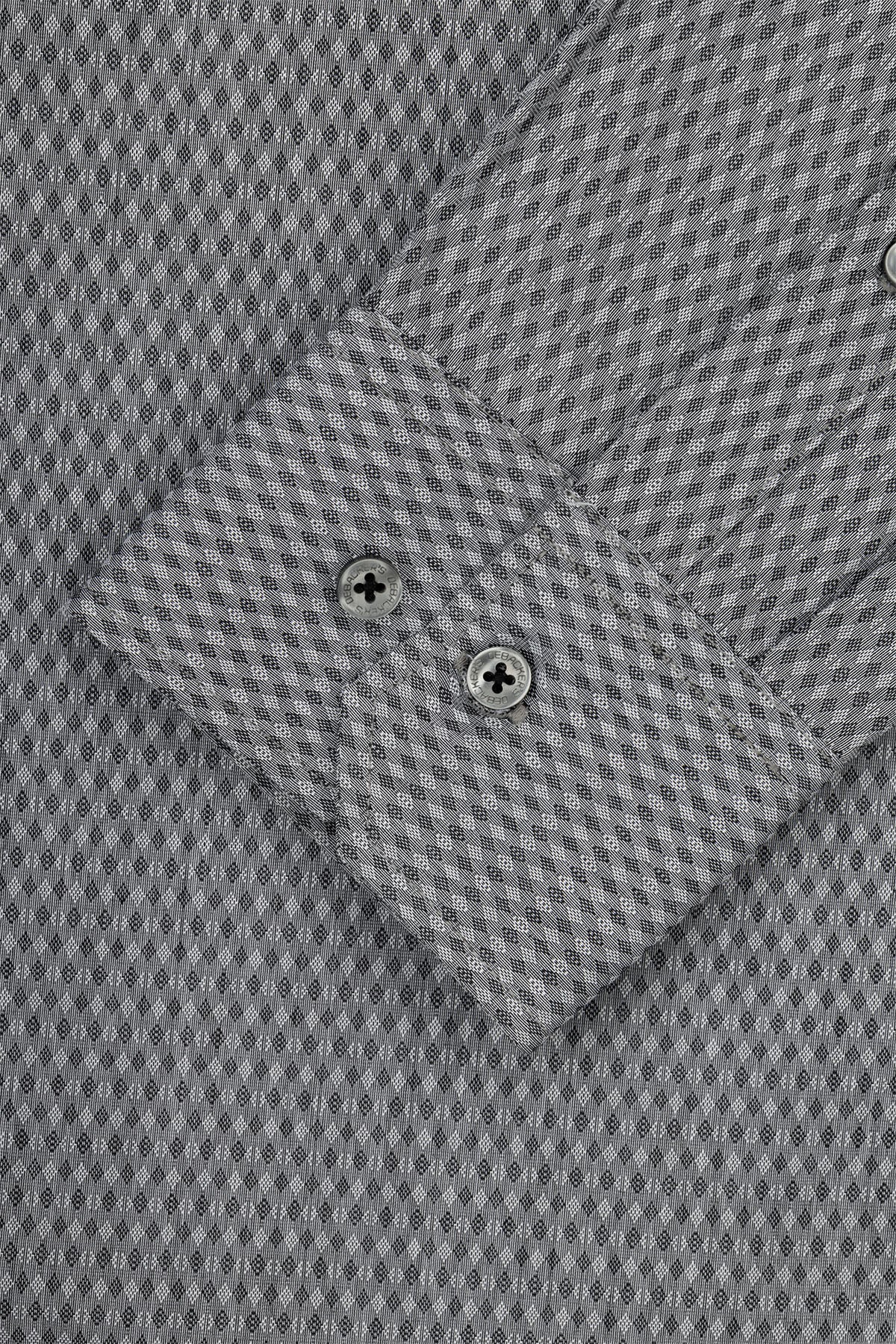 Jacquard Dark Gray Smart Casual Shirt - 3