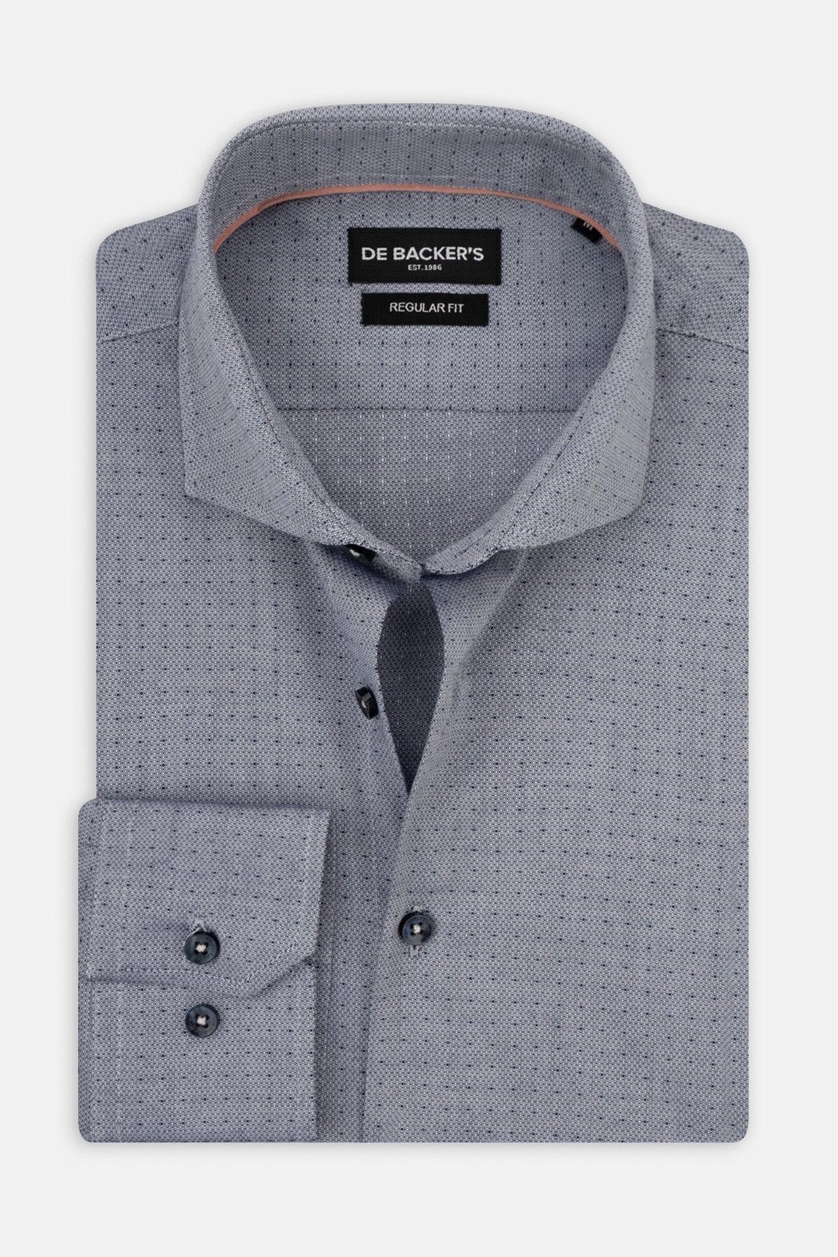 Jacquard Dark Gray Smart Casual Shirt - 1