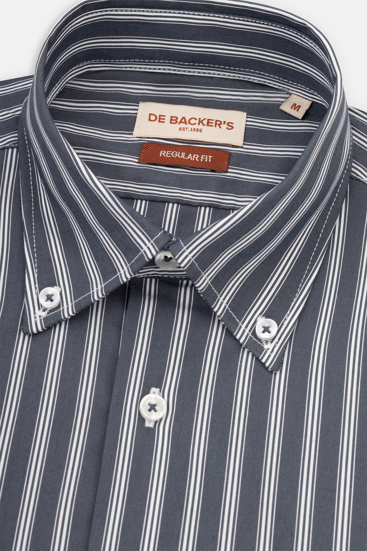 Striped Dark Gray Smart Casual Shirt - 2