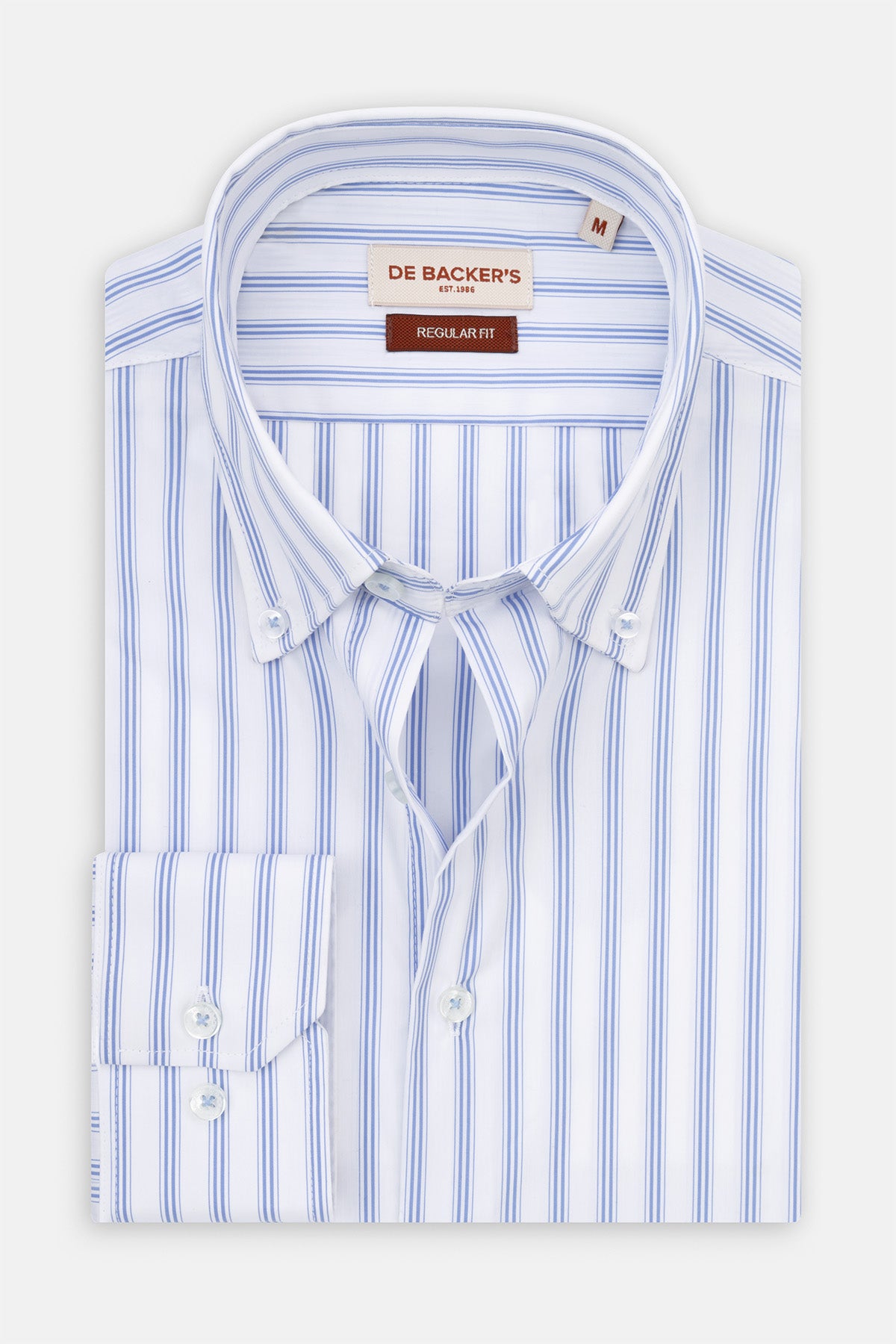 Striped Light Blue Smart Casual Shirt - 1