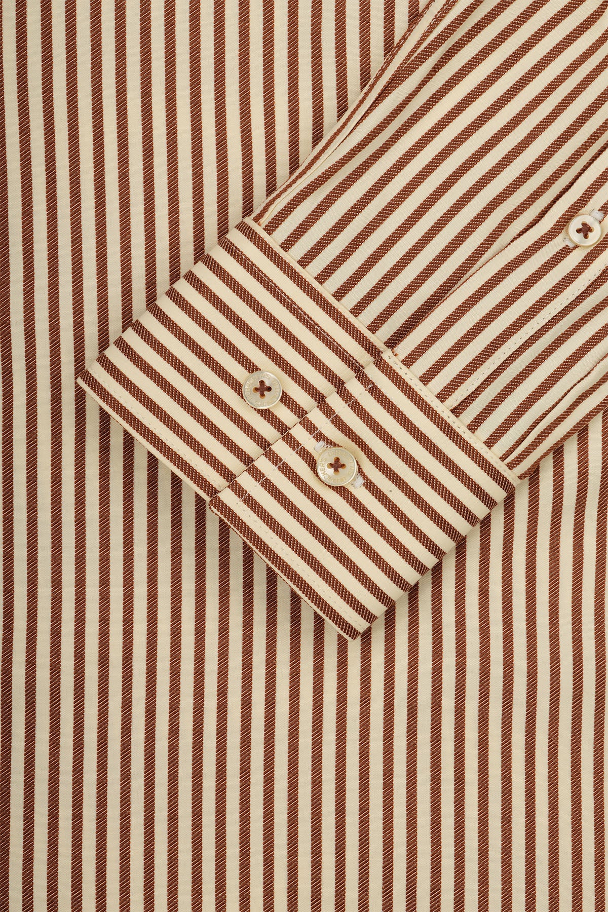 Striped Brown Smart Casual Shirt - 3