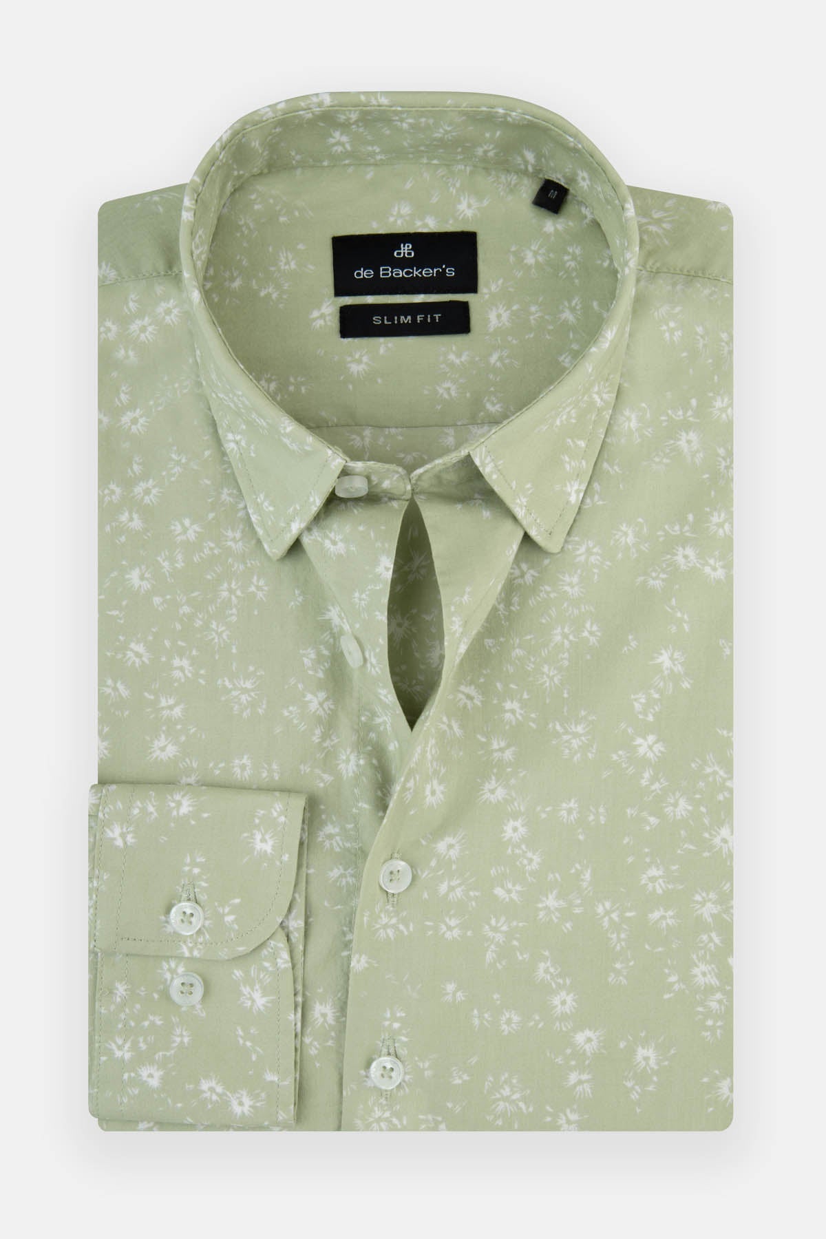 Printed Sage Green Casual Shirt - 1