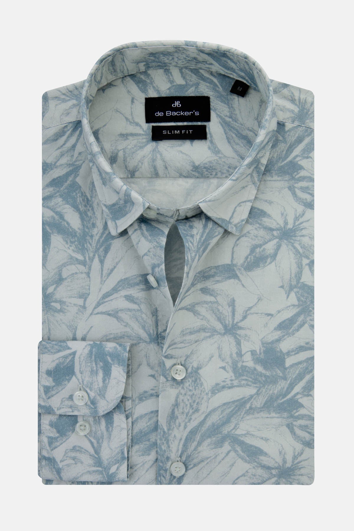 Printed Air Force Blue & Gray Casual Shirt - 1