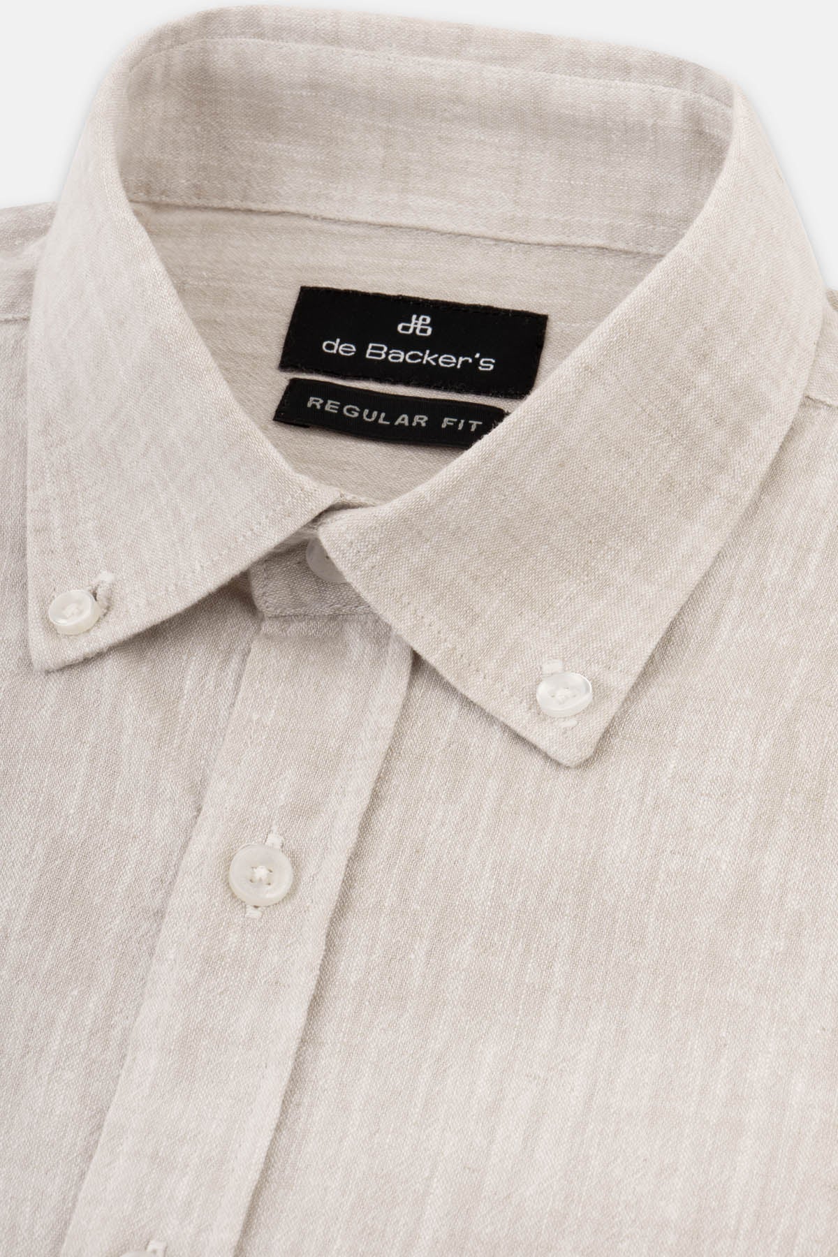 Solid Timberwolf Beige Linen Casual Shirt - 2