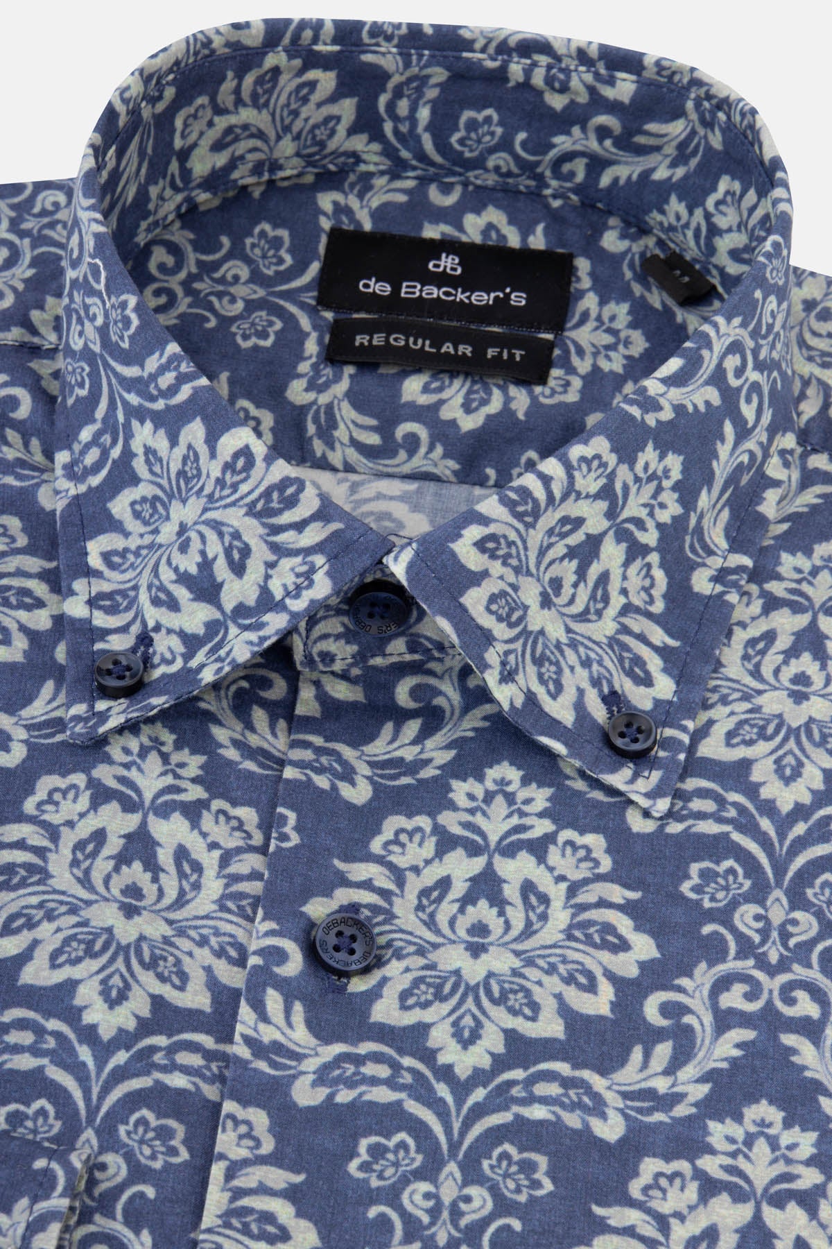 Damask Printed Blue Casual Shirt - 2