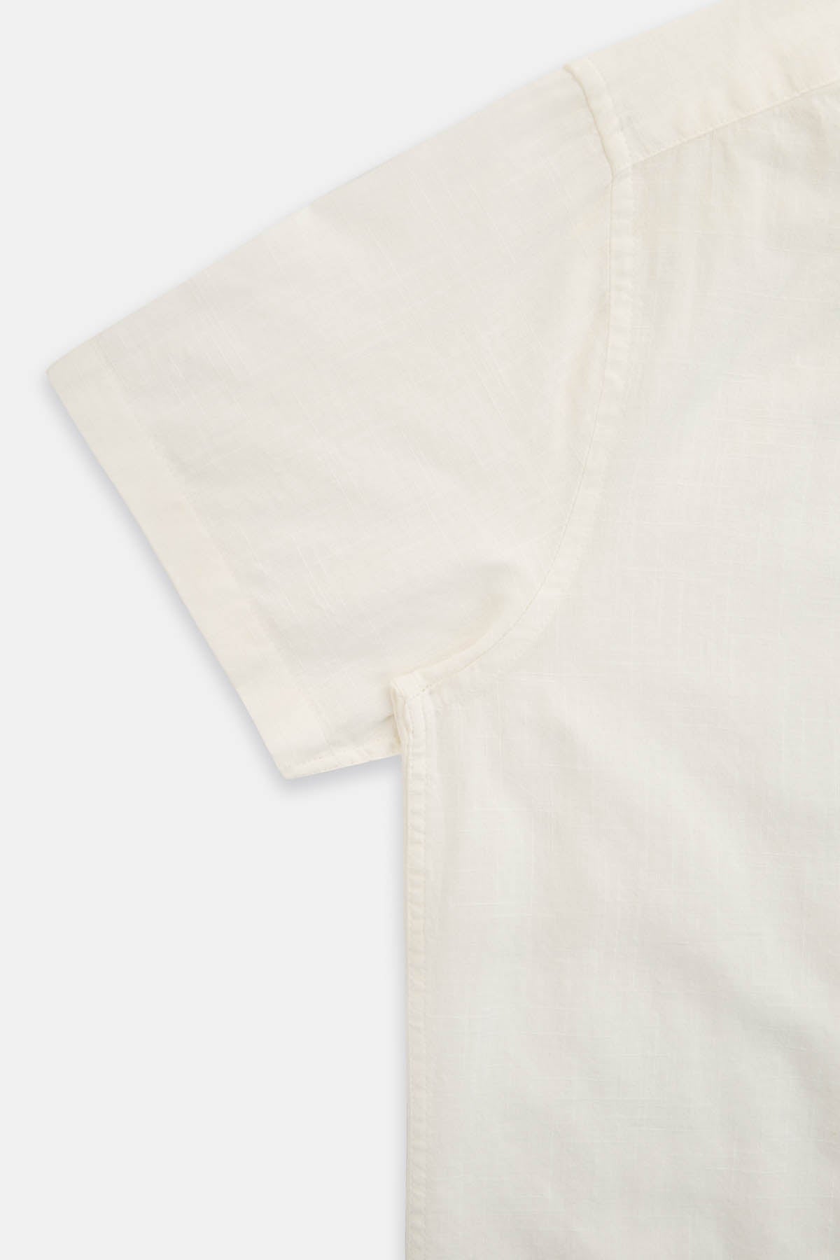 Textured Off White Short-Sleeves Shirt - 3
