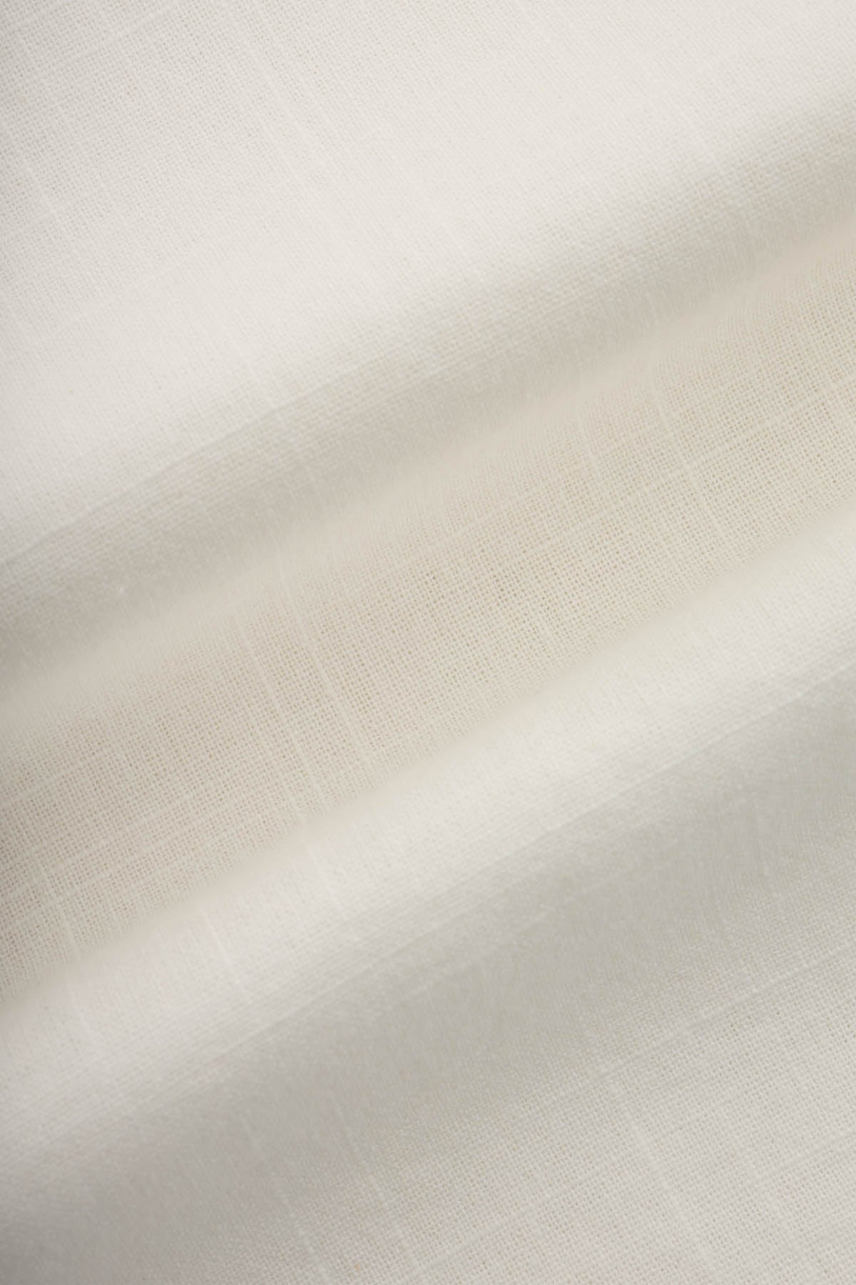 Textured Off White Short-Sleeves Shirt - 4