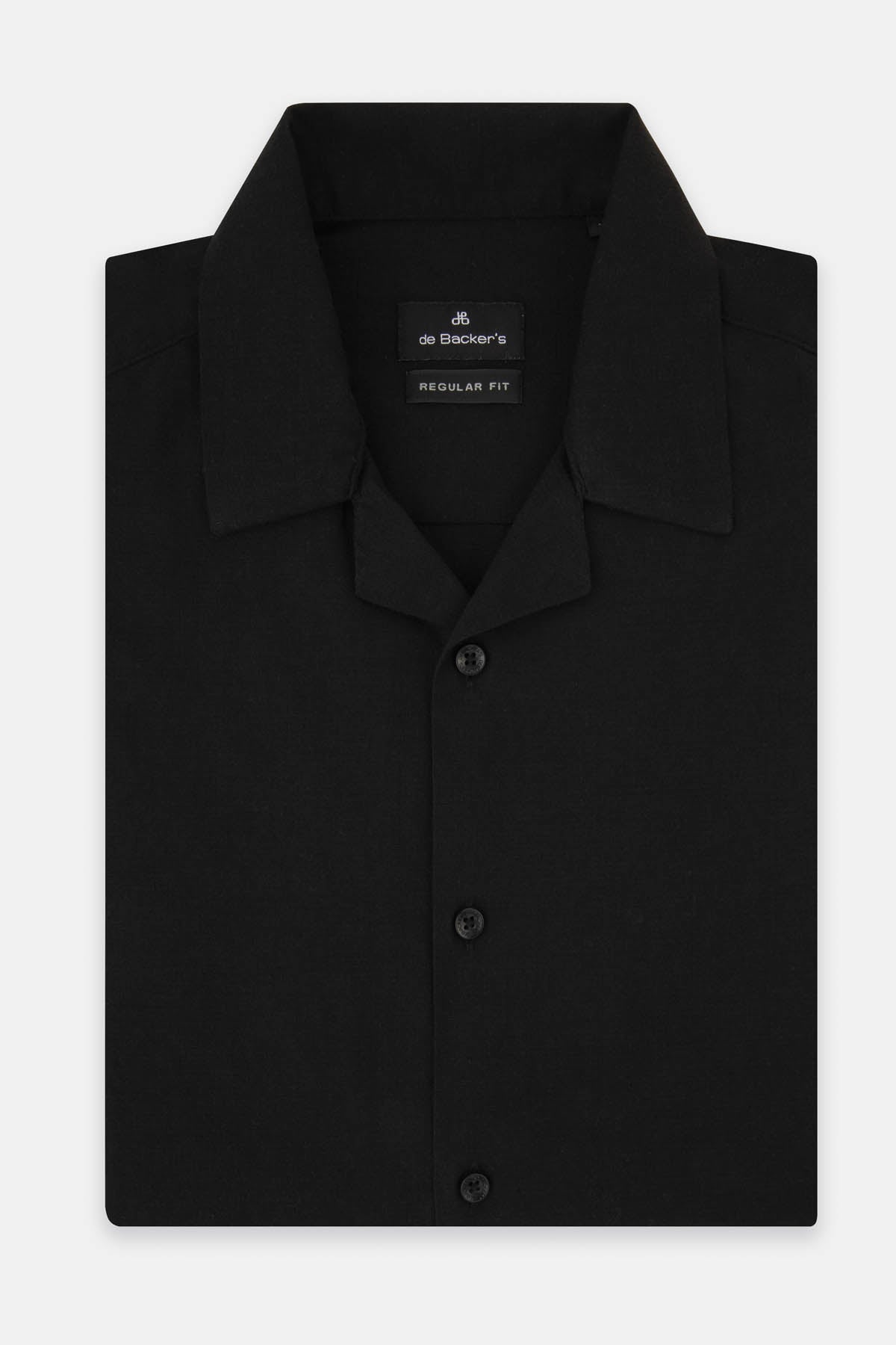 Textured Black Short-Sleeves Shirt - 1