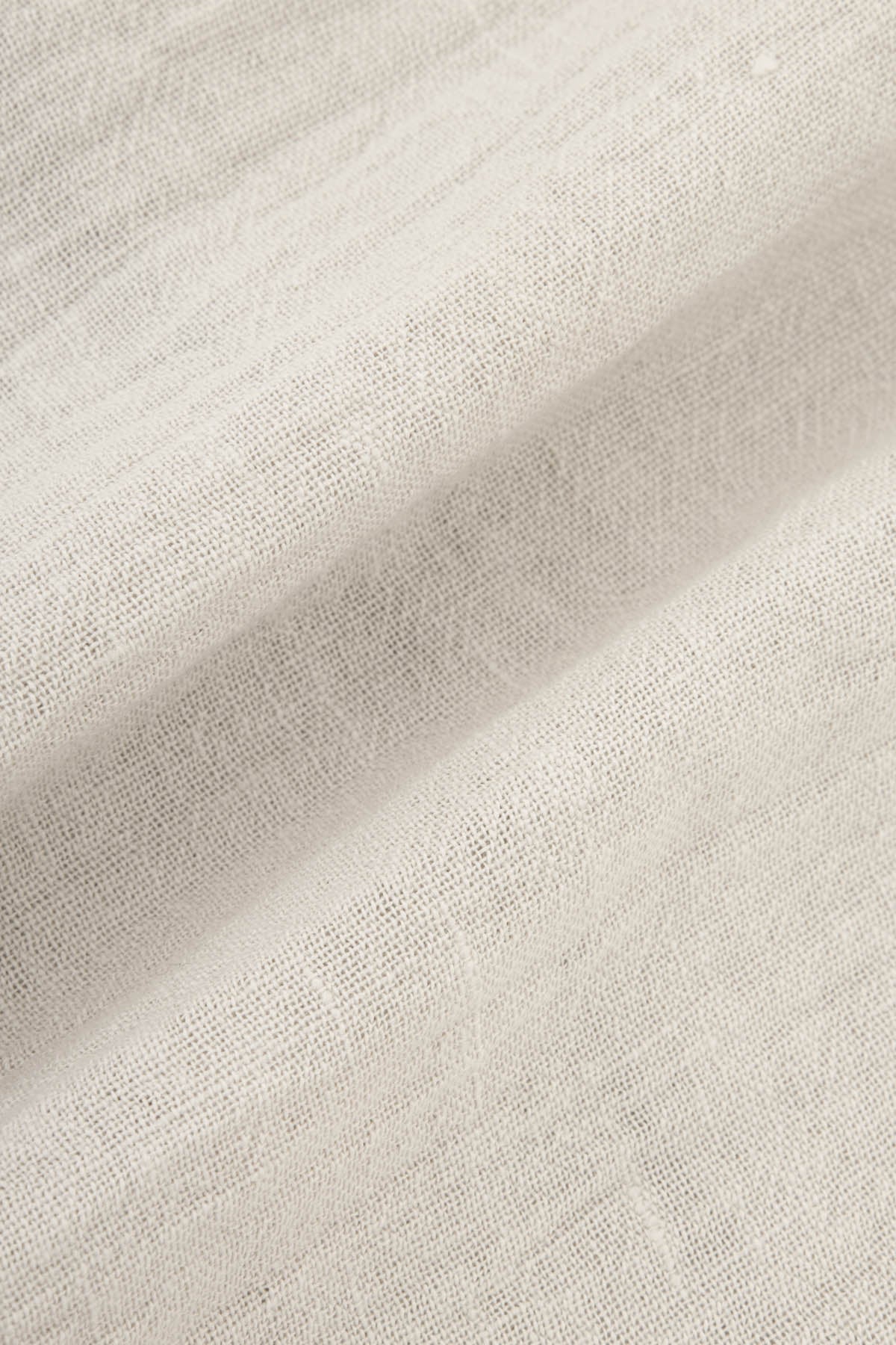 Linen Look Light-Beige Short-Sleeves Shirt - 4