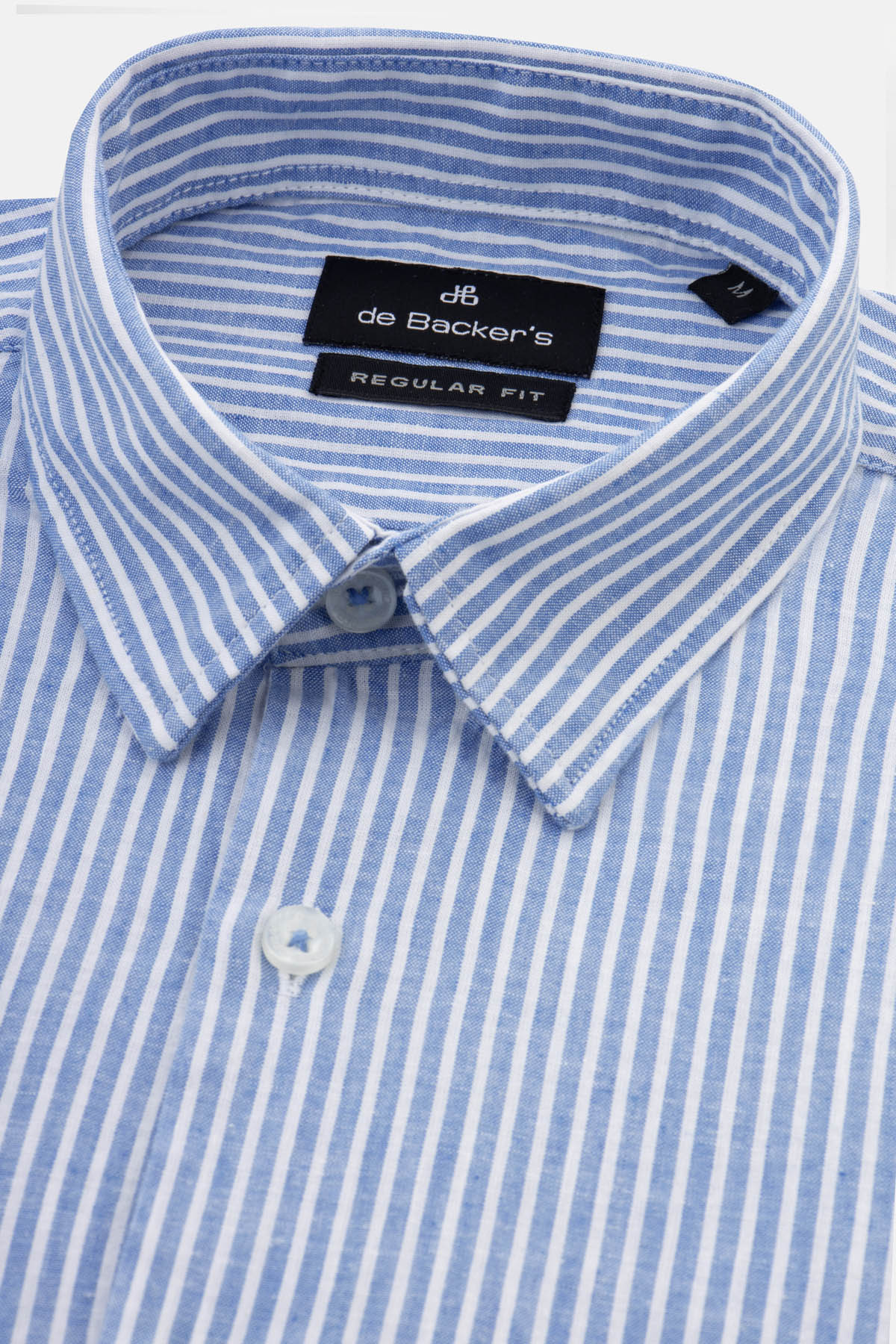 Striped Blue & White Linen Casual Shirt - 3