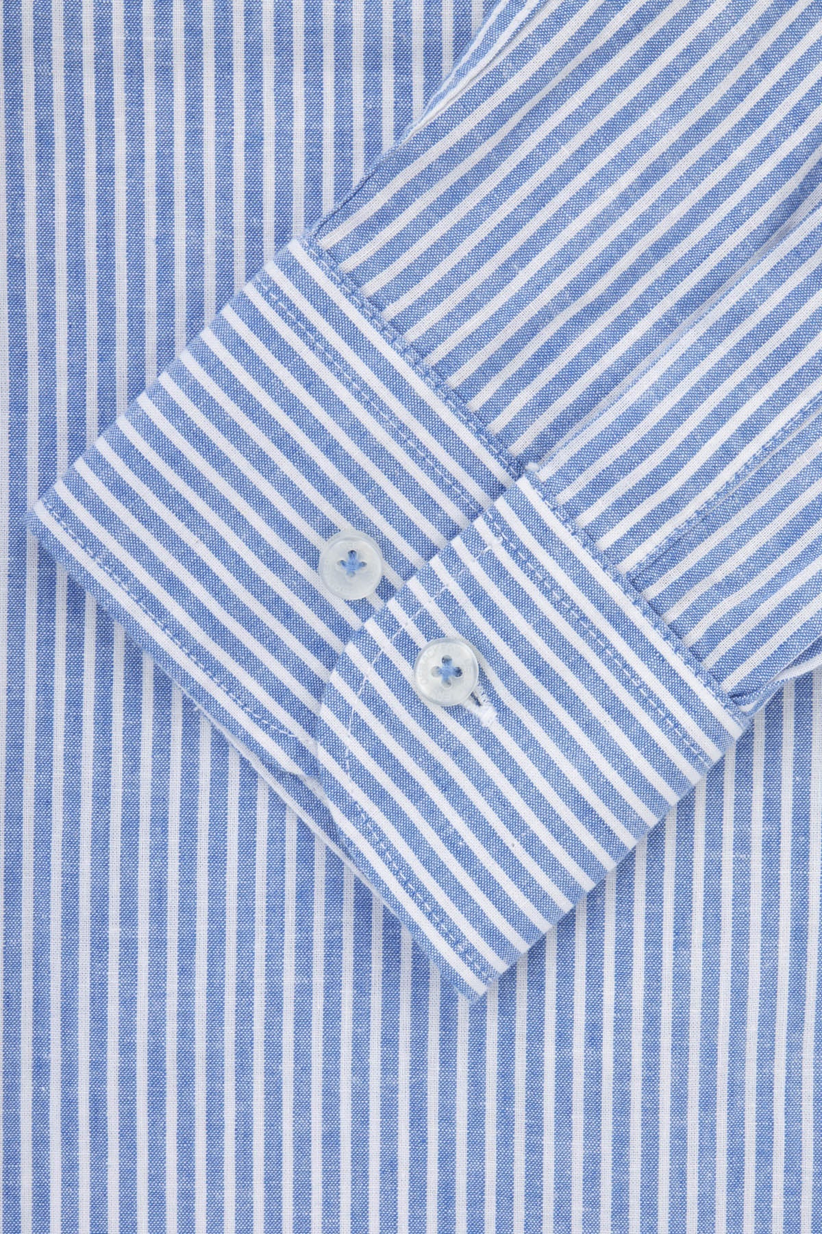 Striped Blue & White Linen Casual Shirt - 4