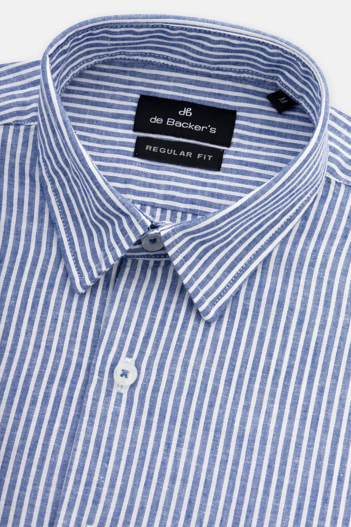 Striped Navy & White Linen Casual Shirt - 3