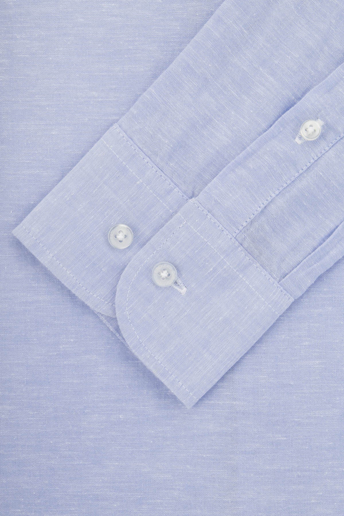 Solid Linen Light Blue Casual Shirt - 3