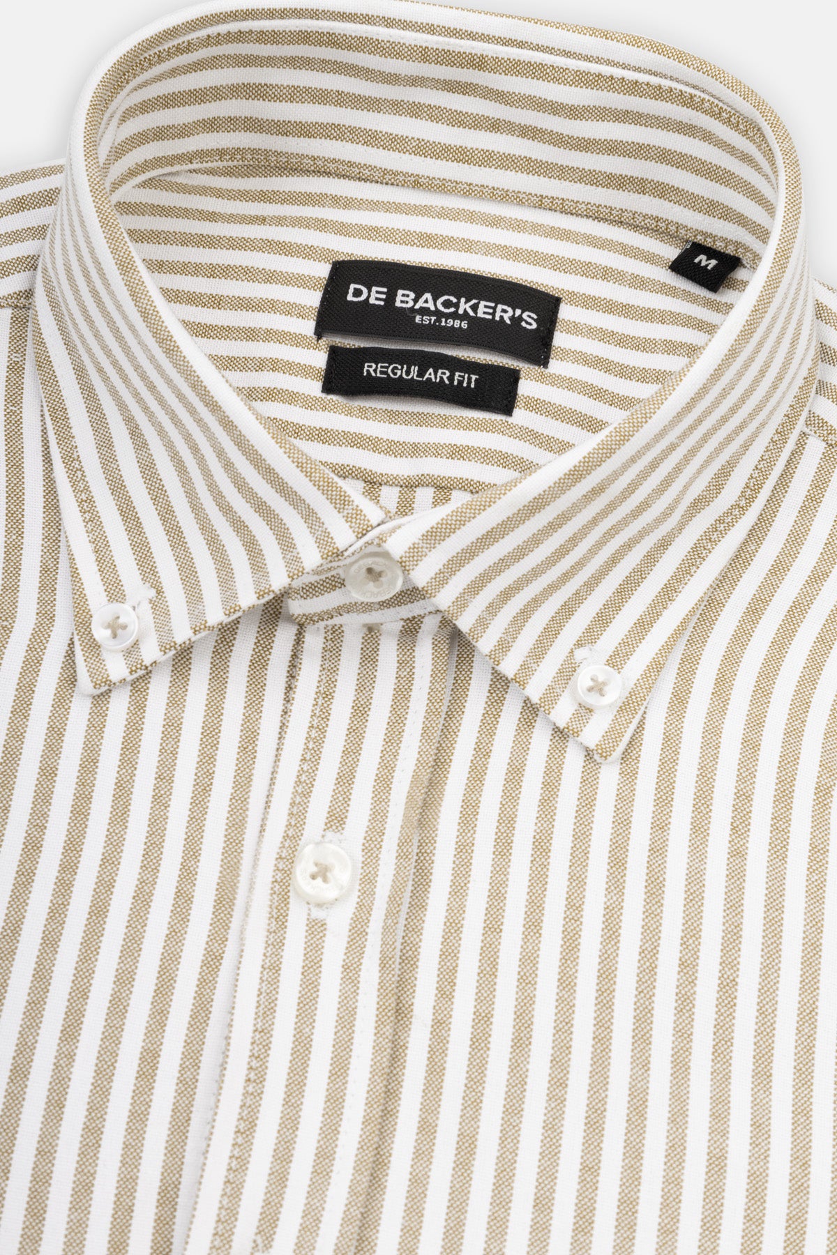 Striped Oxford Beige Casual Shirt with Pocket - 5