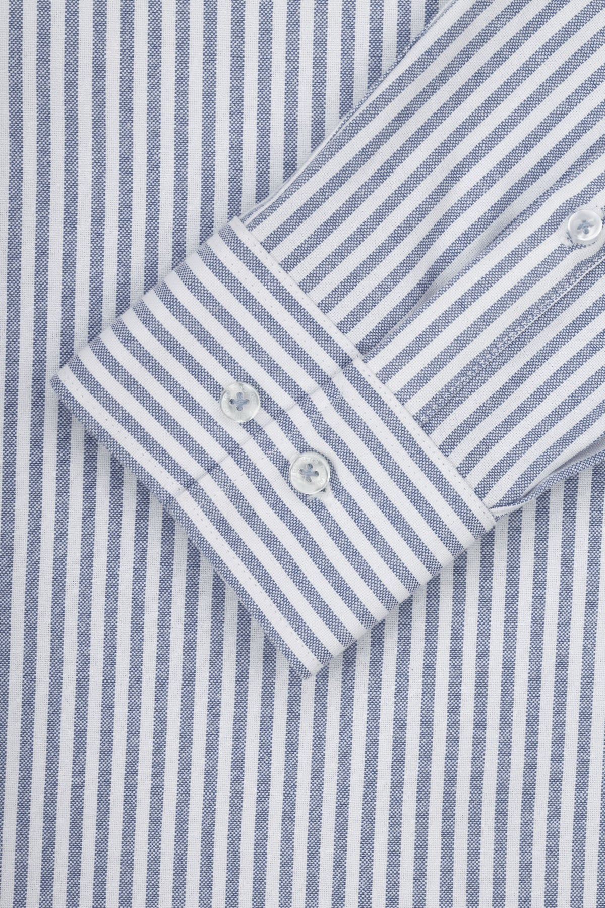 Striped Oxford Light Blue Casual Shirt with Pocket - 4