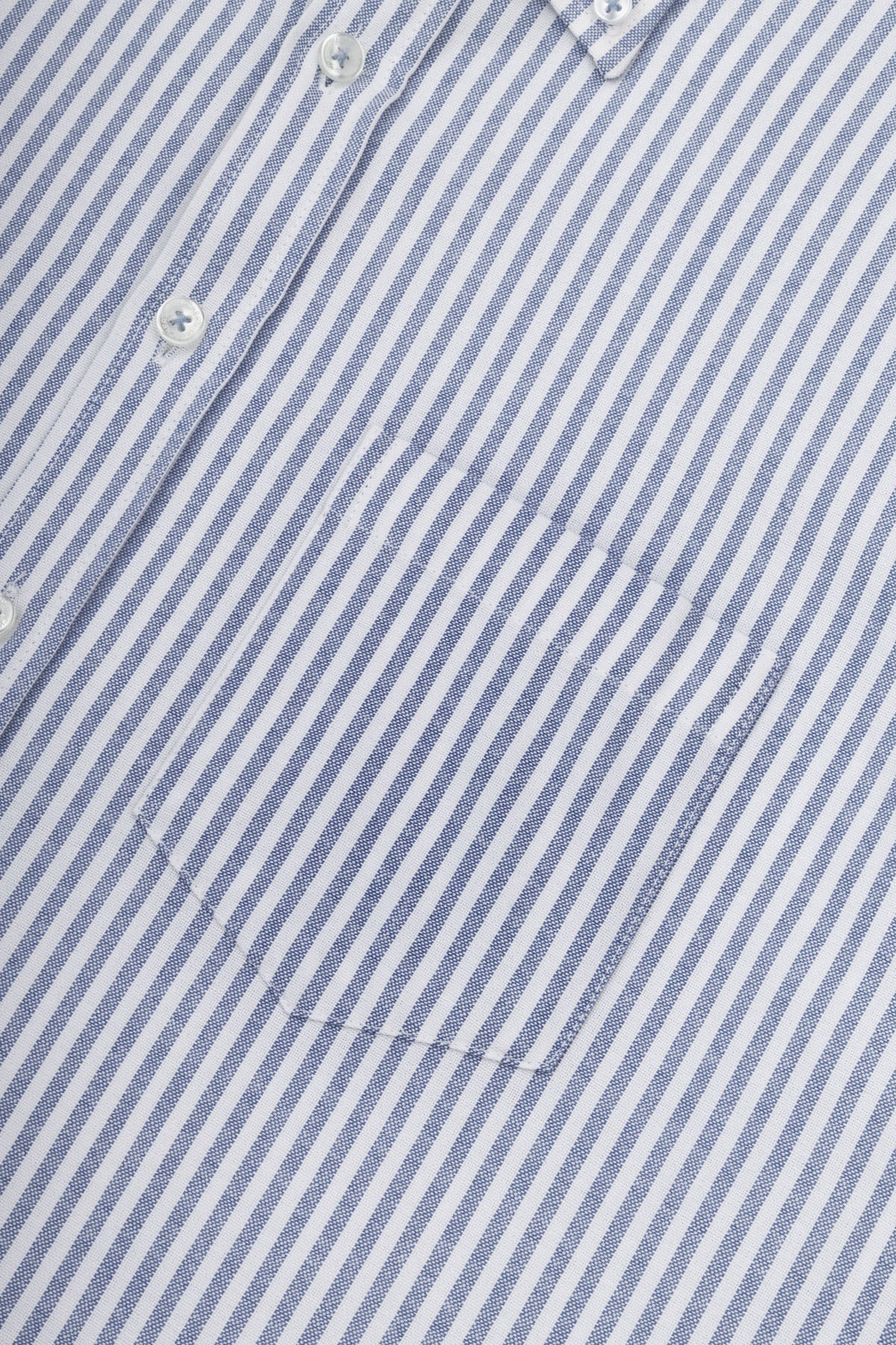 Striped Oxford Light Blue Casual Shirt with Pocket - 3