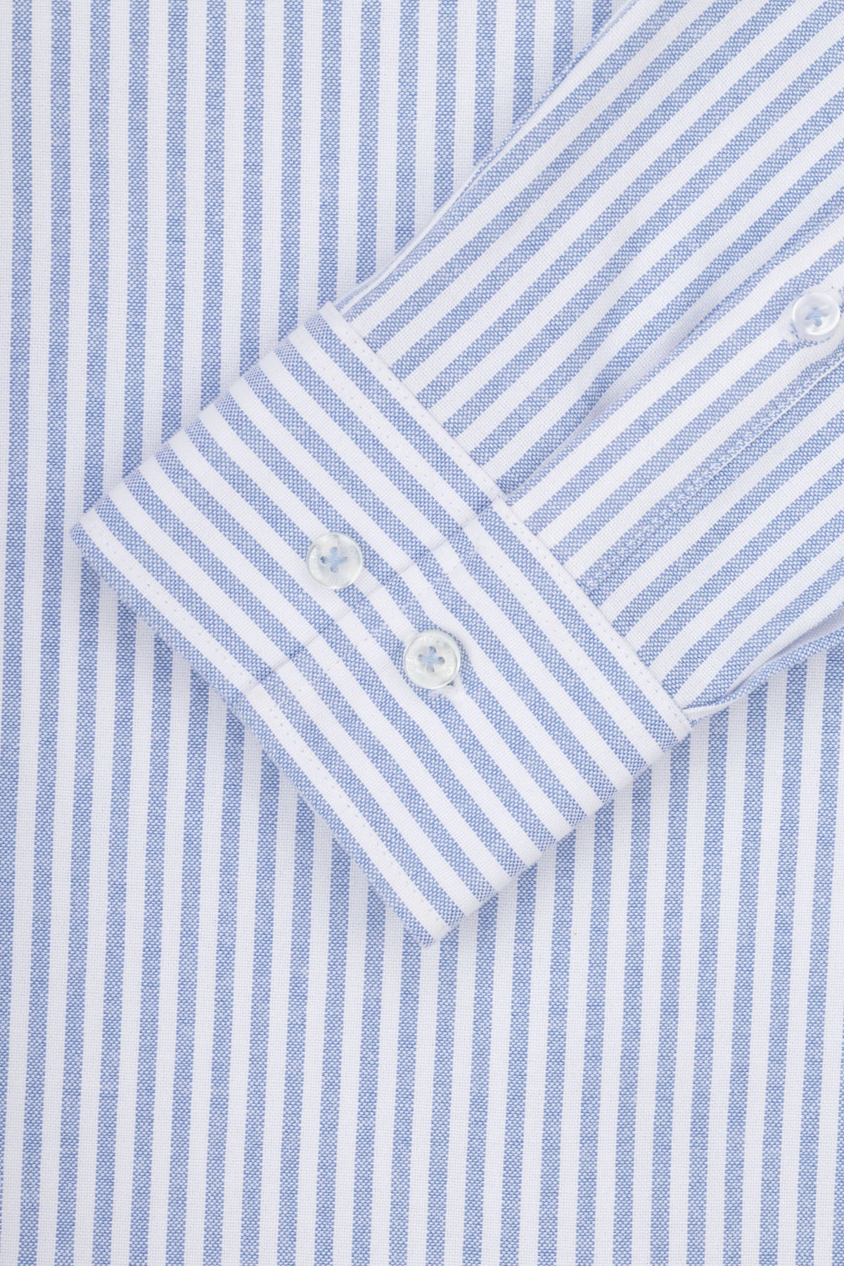 Striped Oxford Light Blue Casual Shirt with Pocket - 4