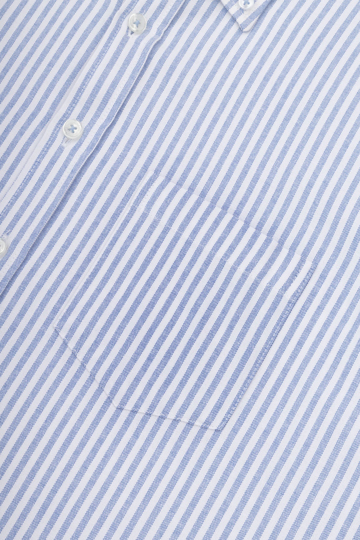 Striped Oxford Light Blue Casual Shirt with Pocket - 3