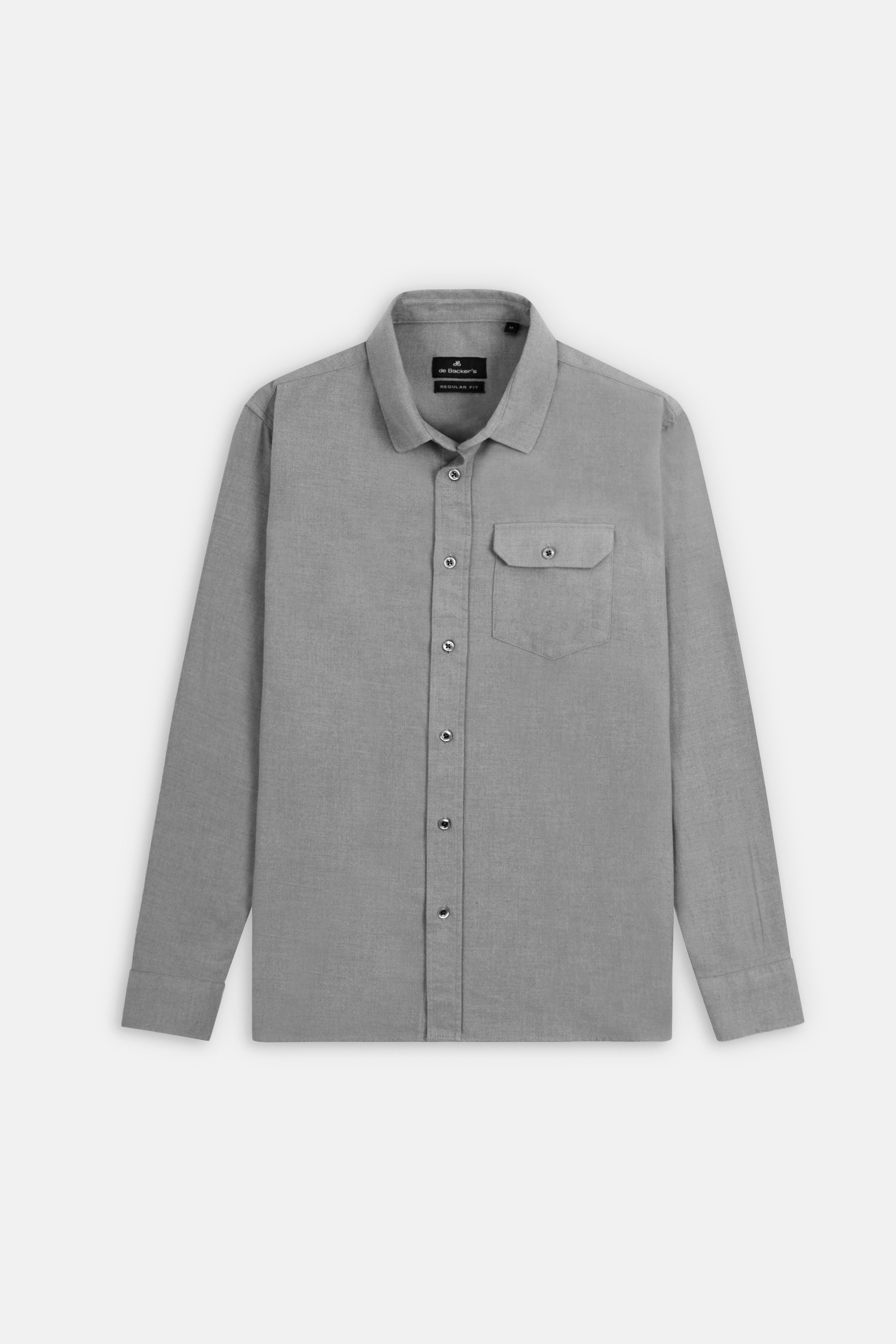 Light Gray Wool Casual Shirt - 1