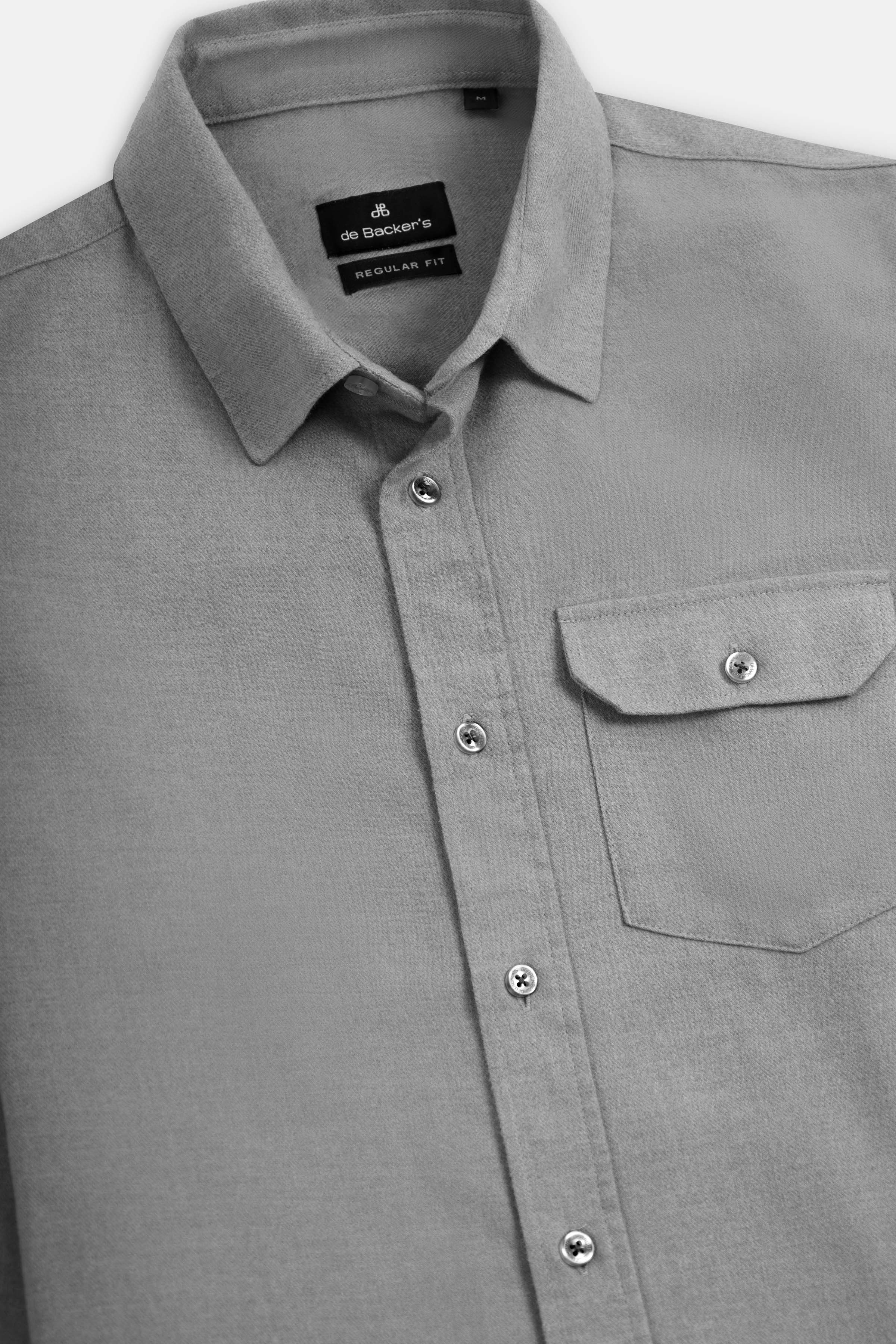 Light Gray Wool Casual Shirt - 5