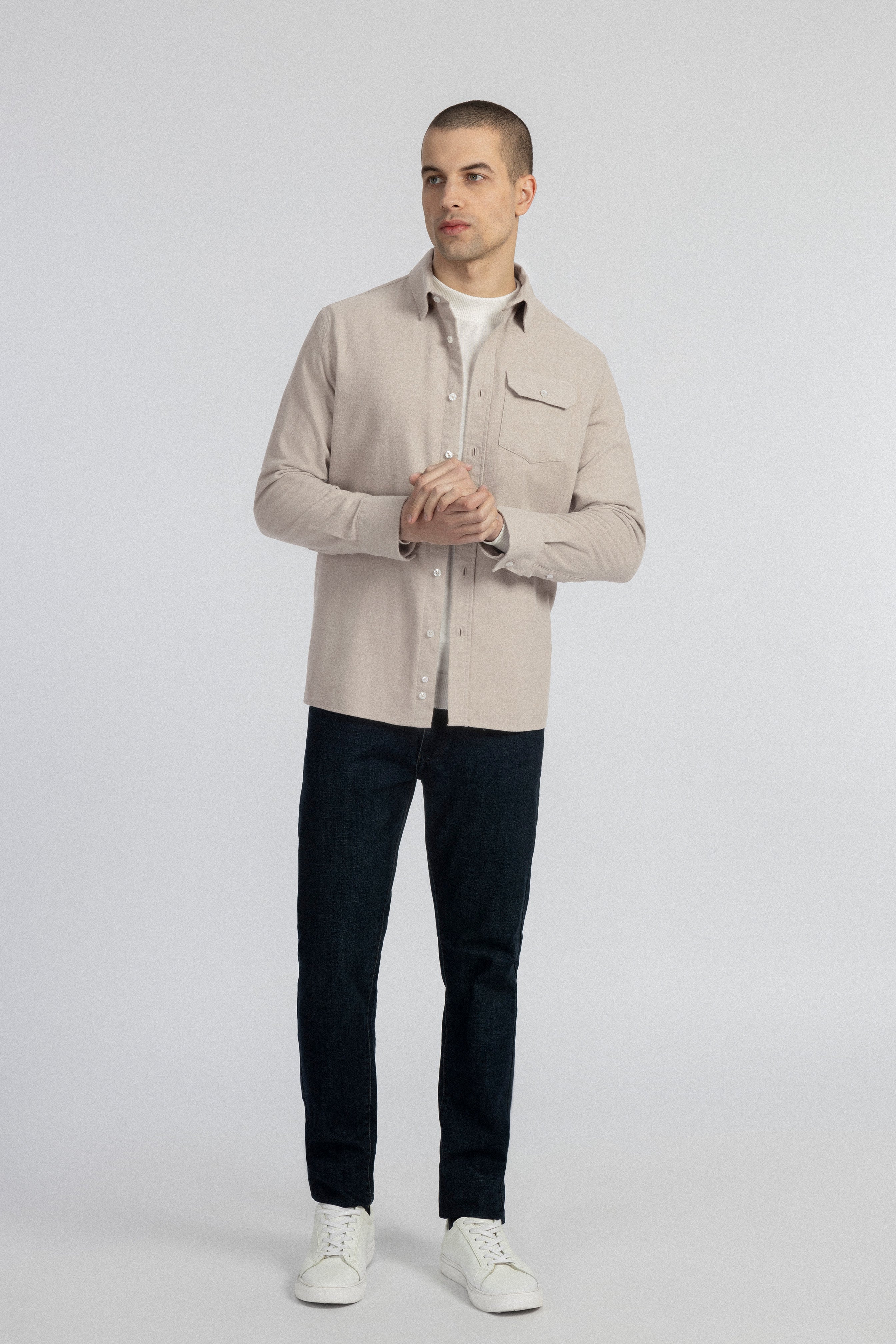 Silver Wool Casual Shirt - 4