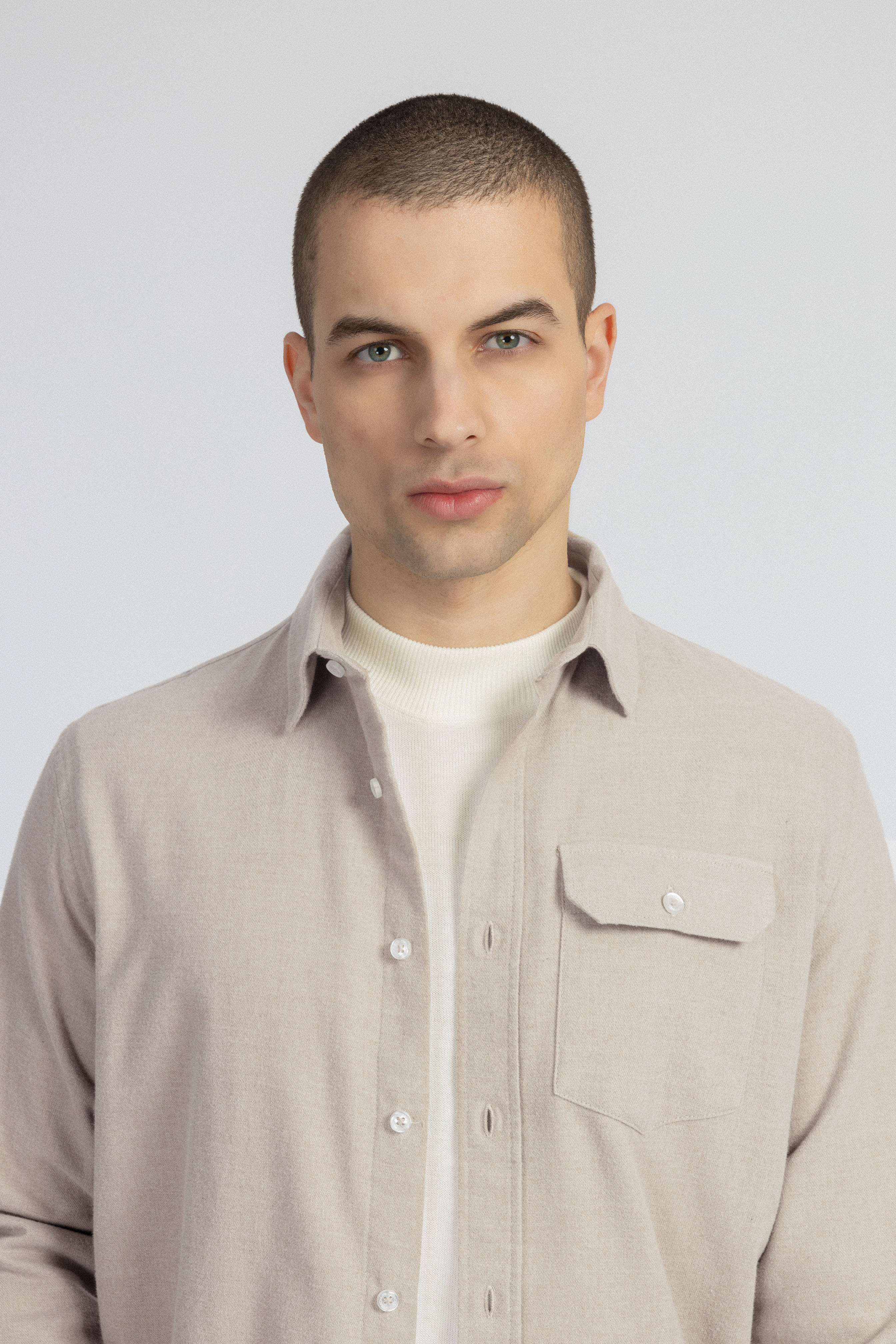 Silver Wool Casual Shirt - 3