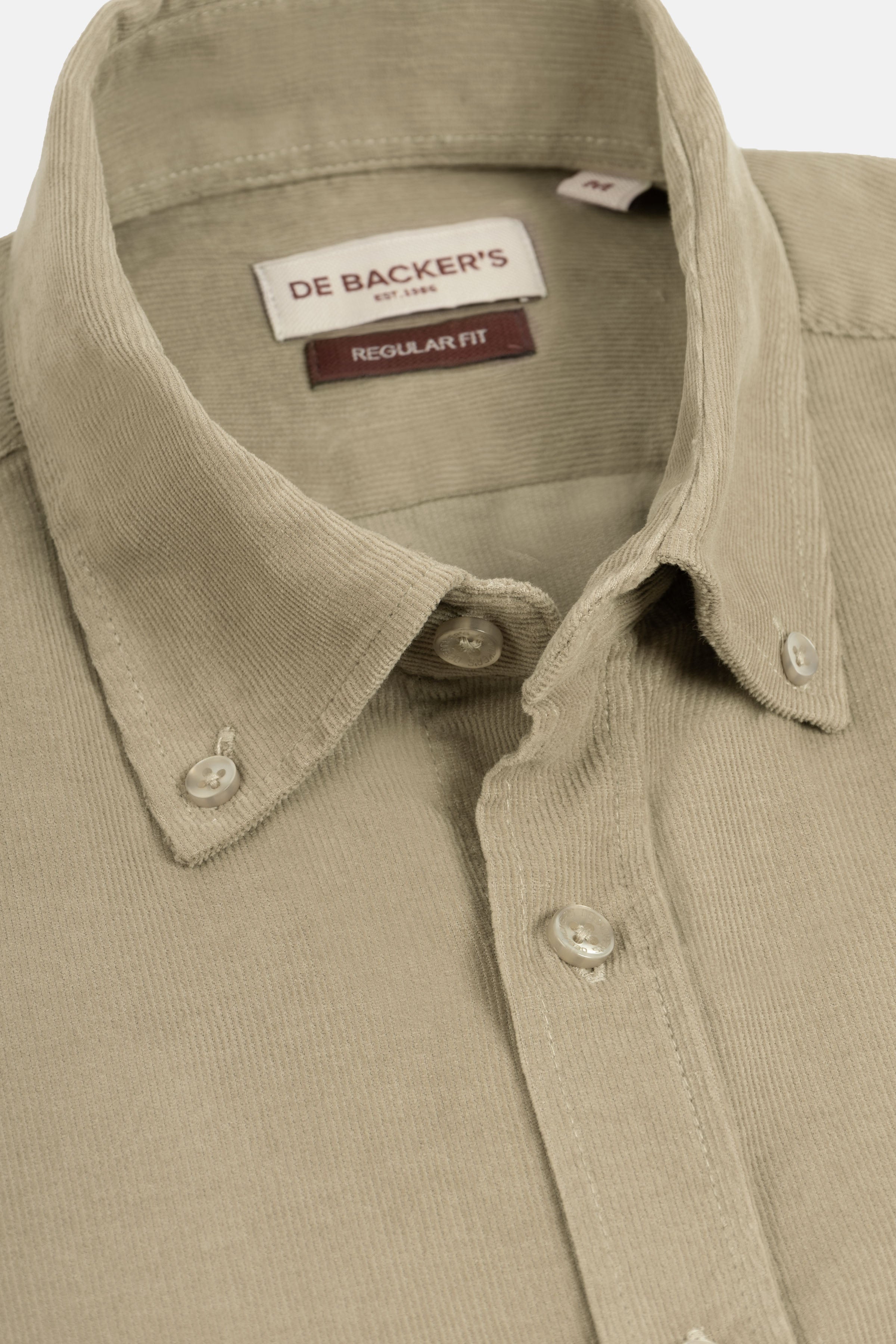 Khaki Button-Up Velvet Shirt