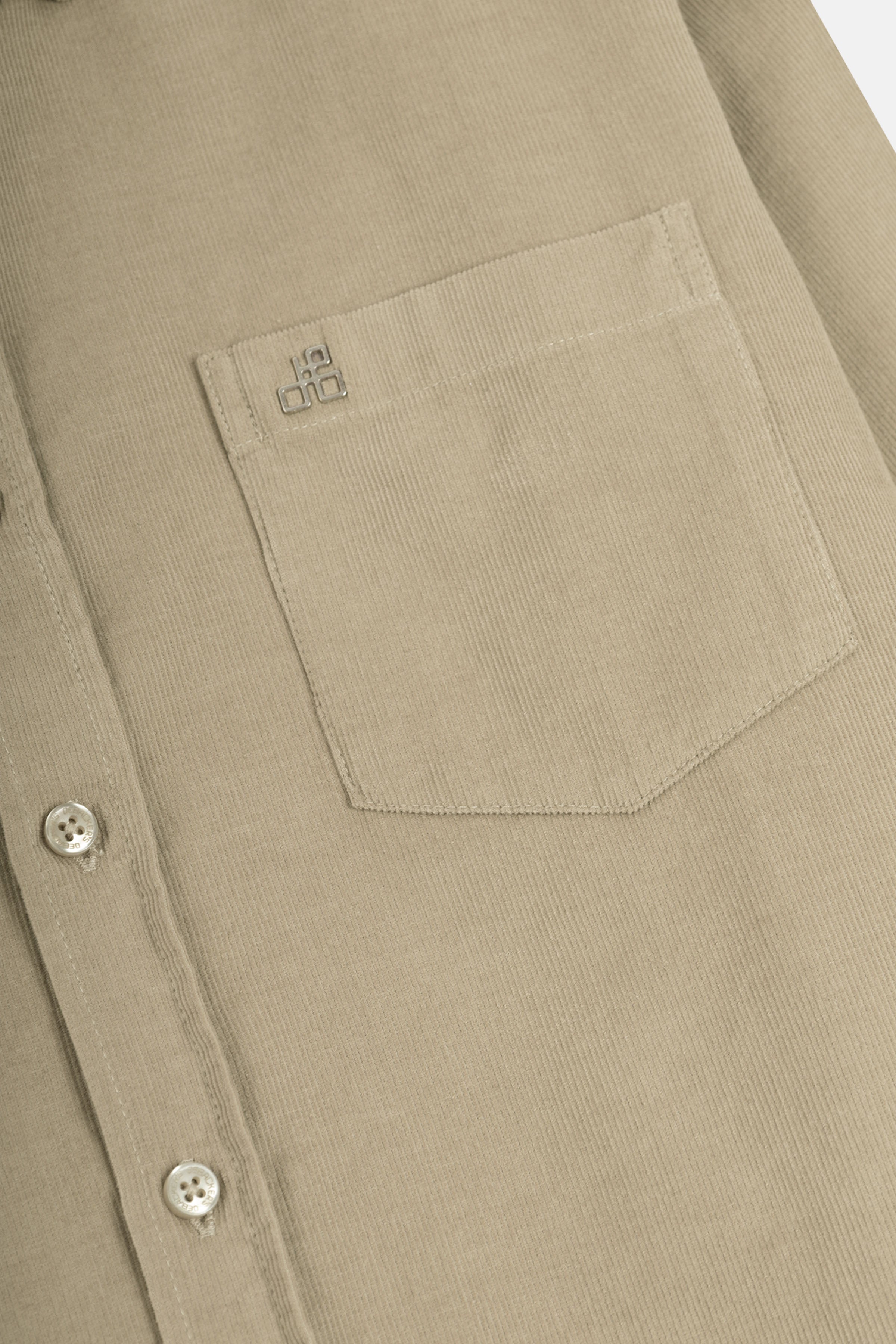 Khaki Button-Up Velvet Shirt