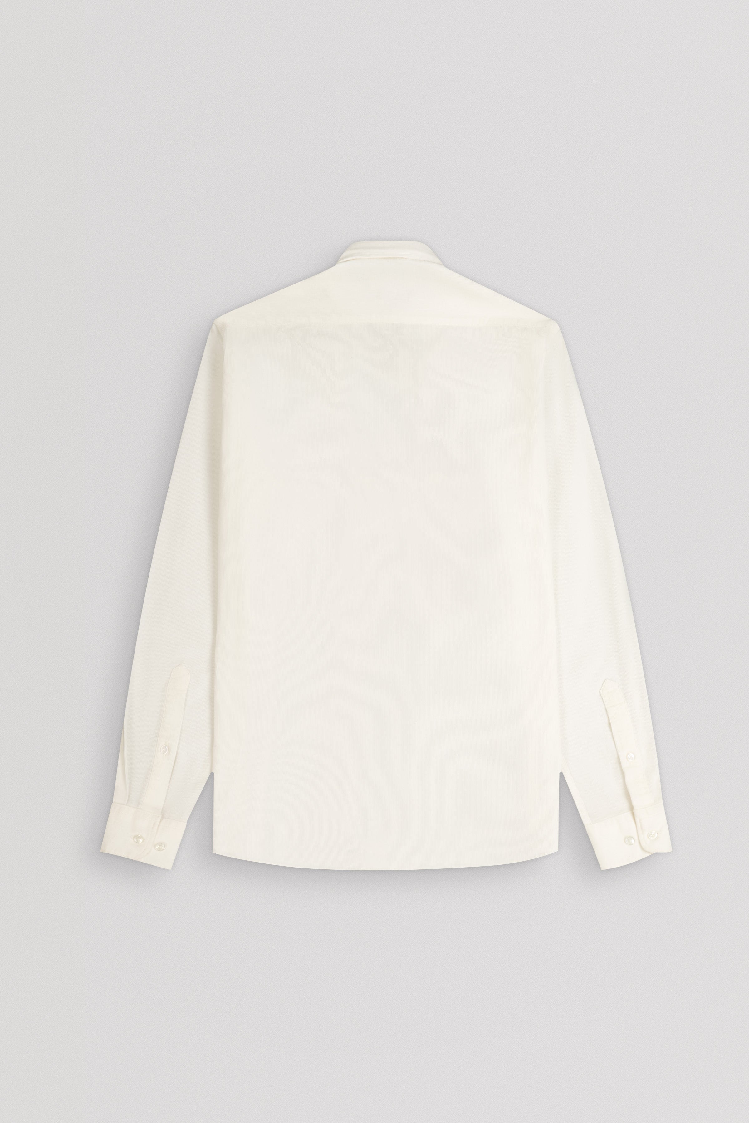 Off White Button-Up Velvet Over-Shirt - 4