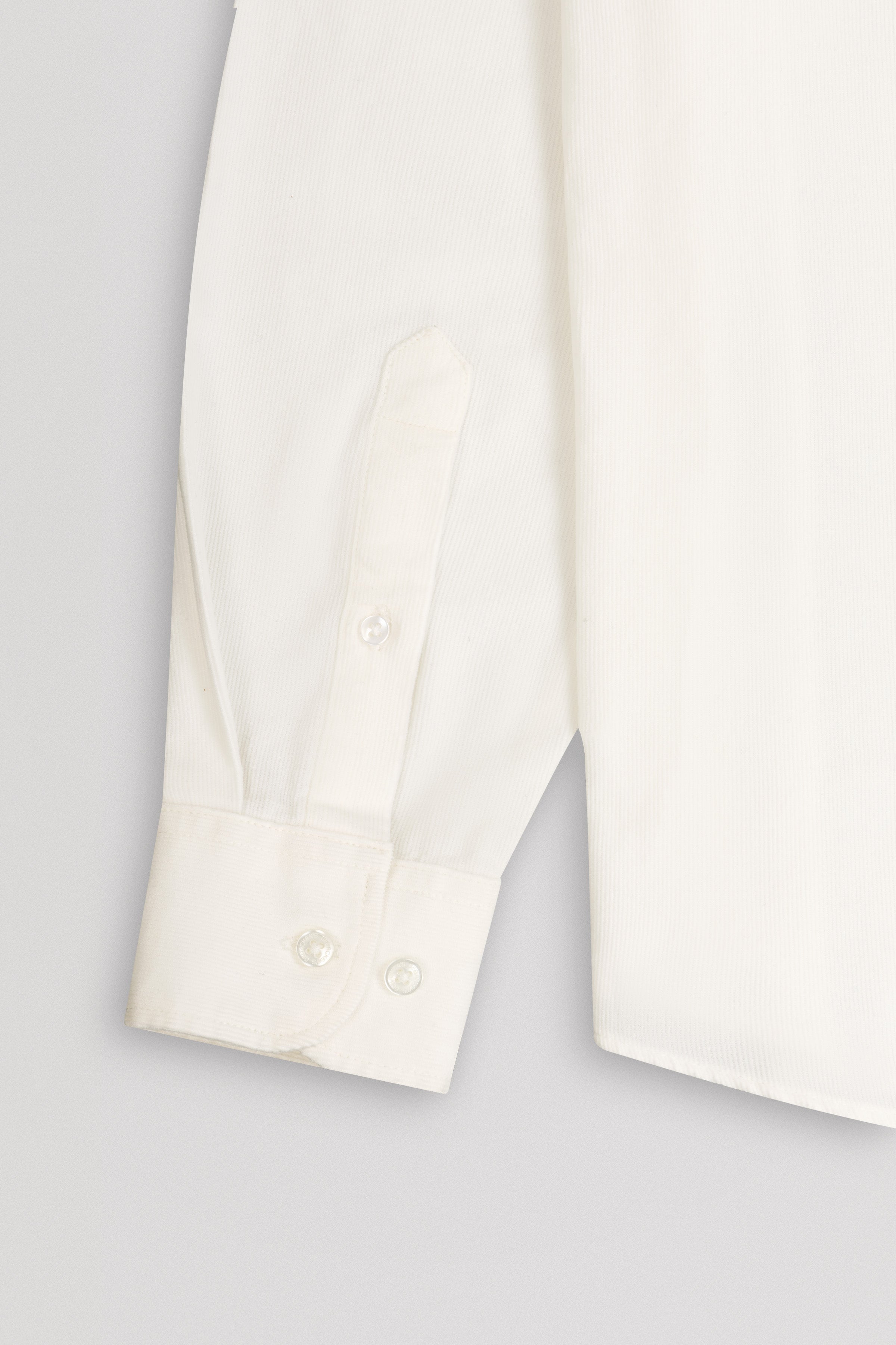 Off White Button-Up Velvet Over-Shirt - 3