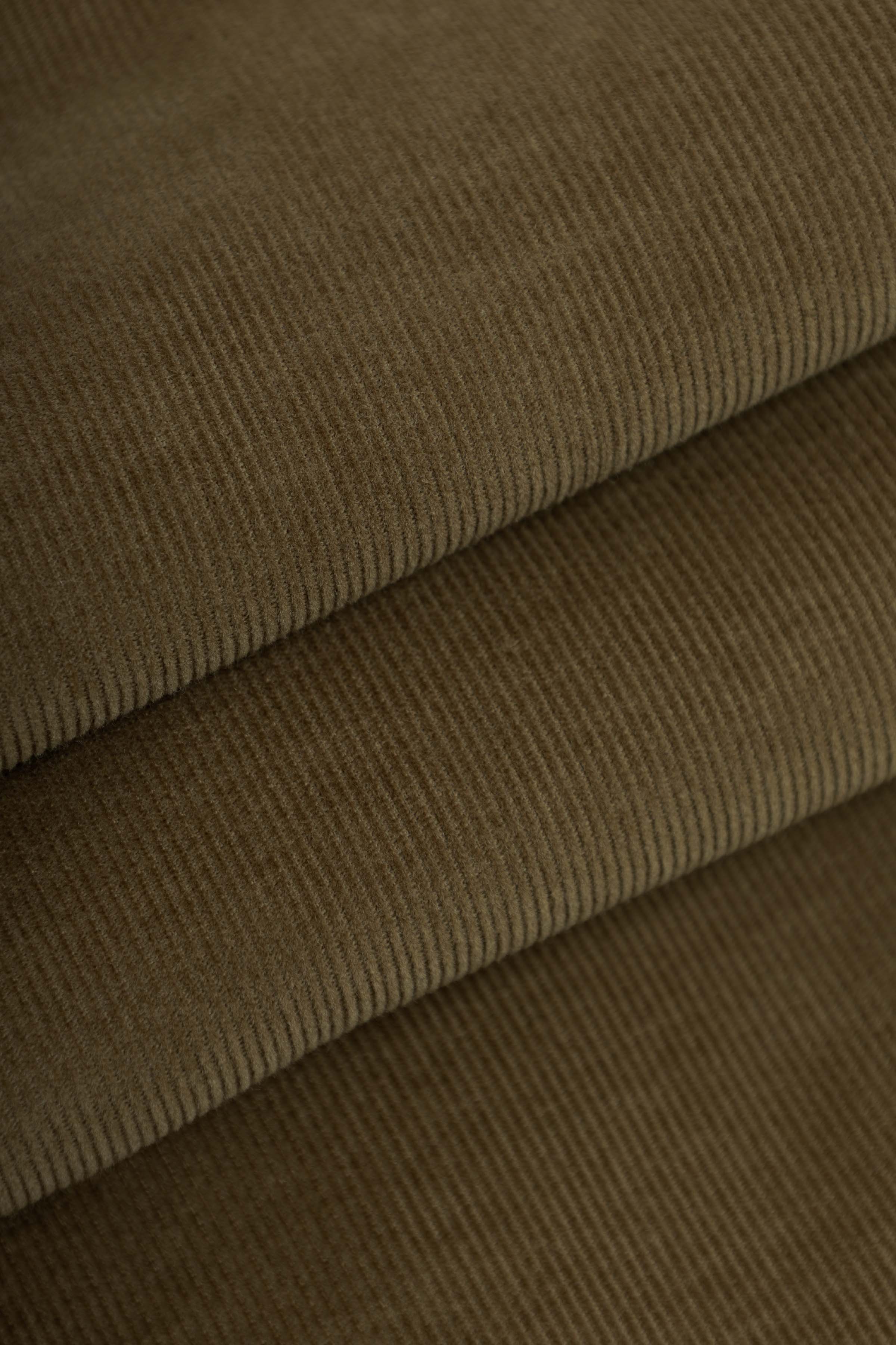 Drab Dark Brown Button-Up Velvet Shirt