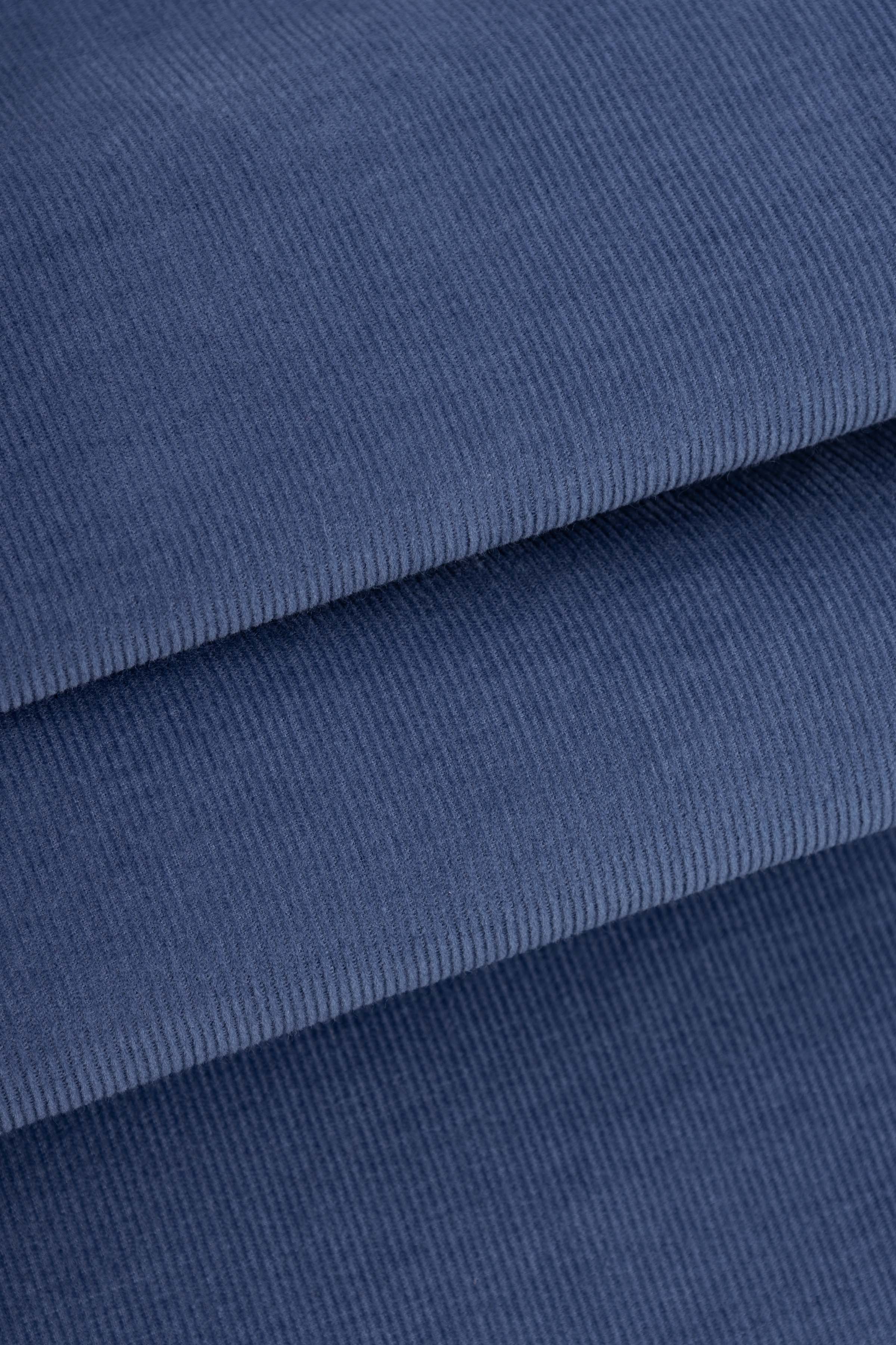 Twilight Blue Button-Up Velvet Shirt