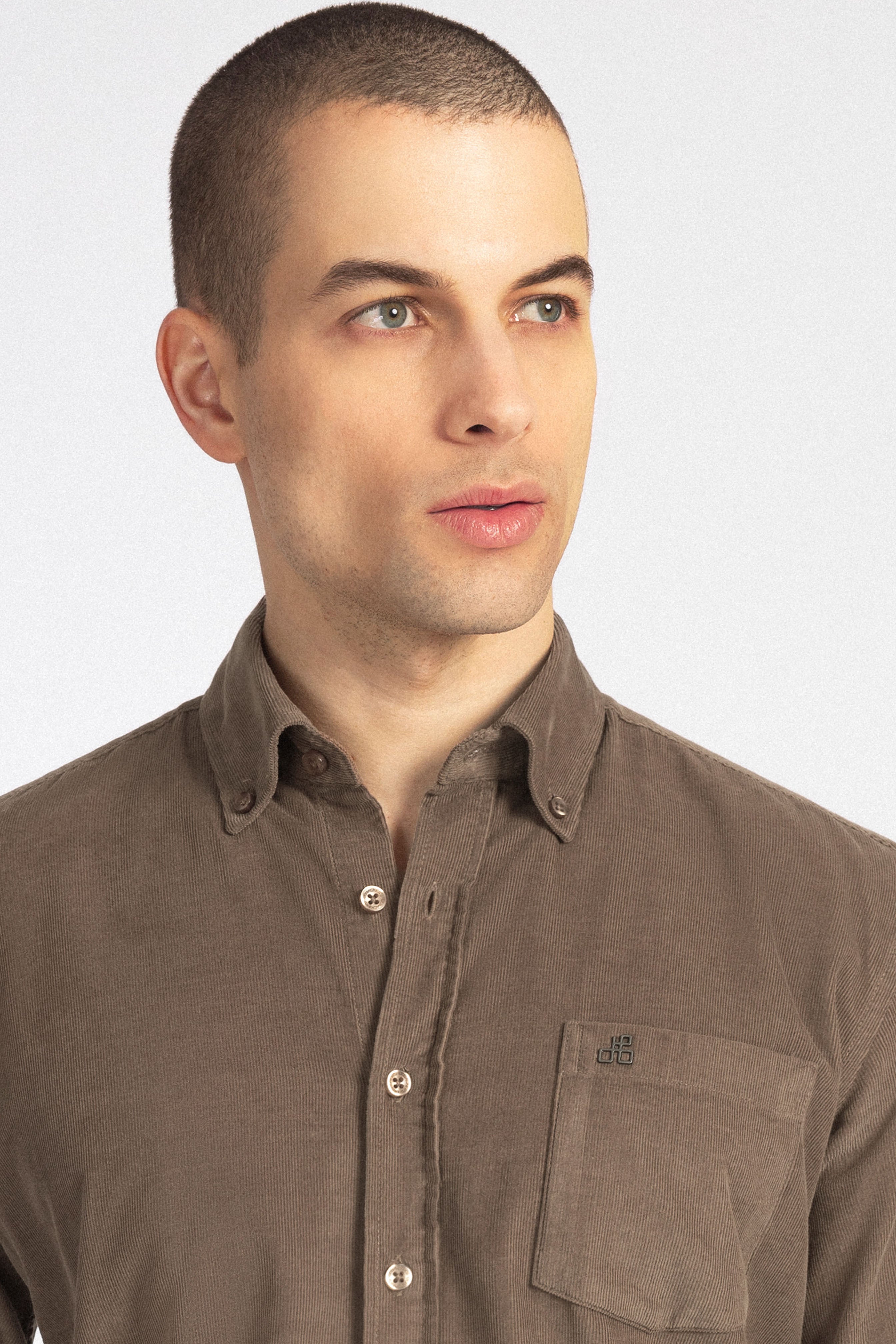 Brown Button-Up Velvet Over-Shirt - 4