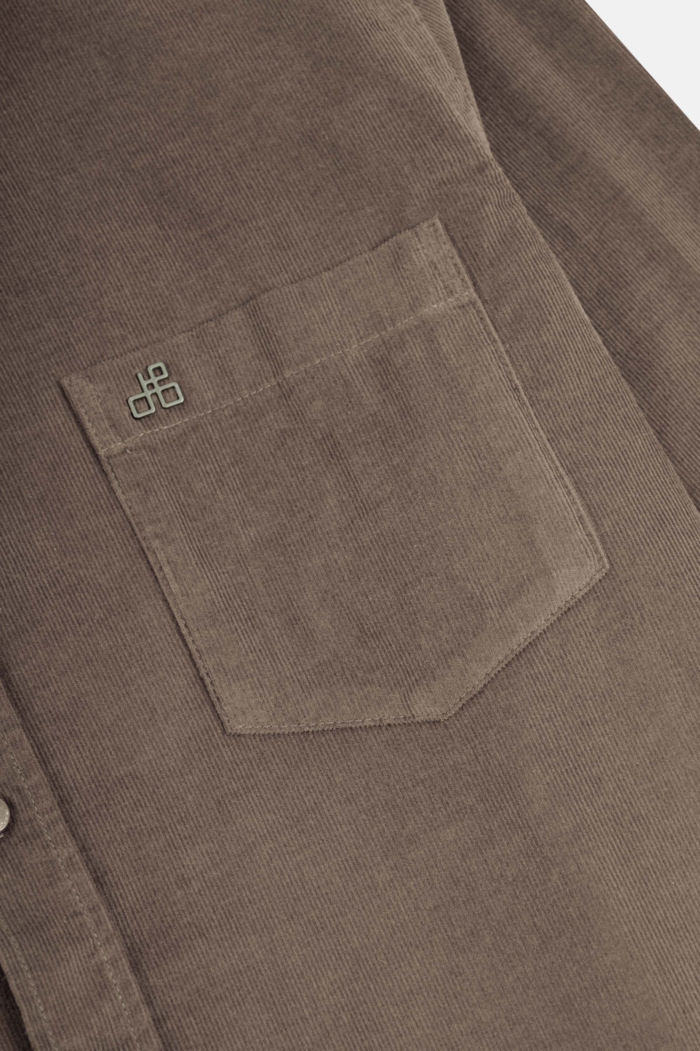 Brown Button-Up Velvet Shirt