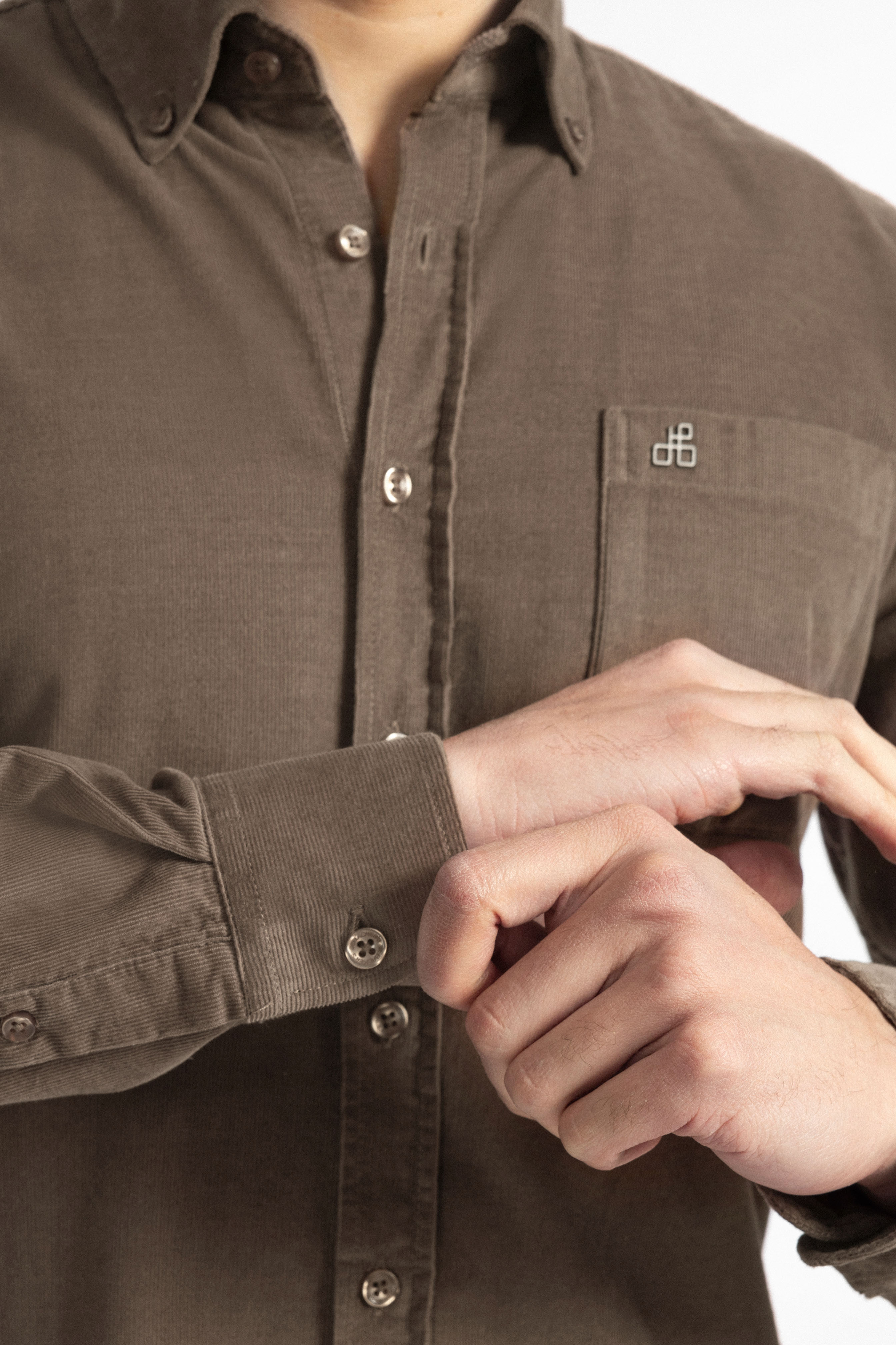 Brown Button-Up Velvet Over-Shirt - 3