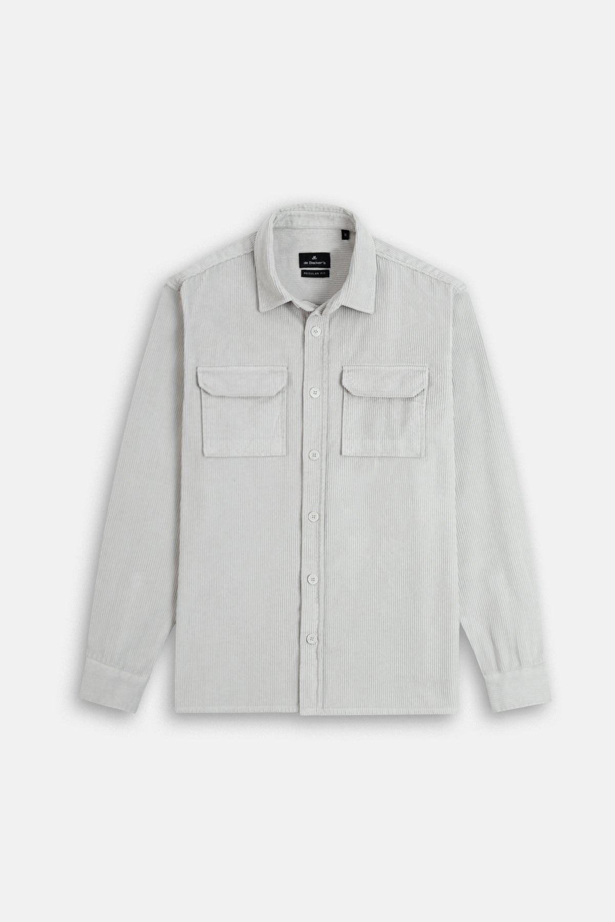 Light Gray Button-Up Lumberjack Velvet Over-Shirt - 1